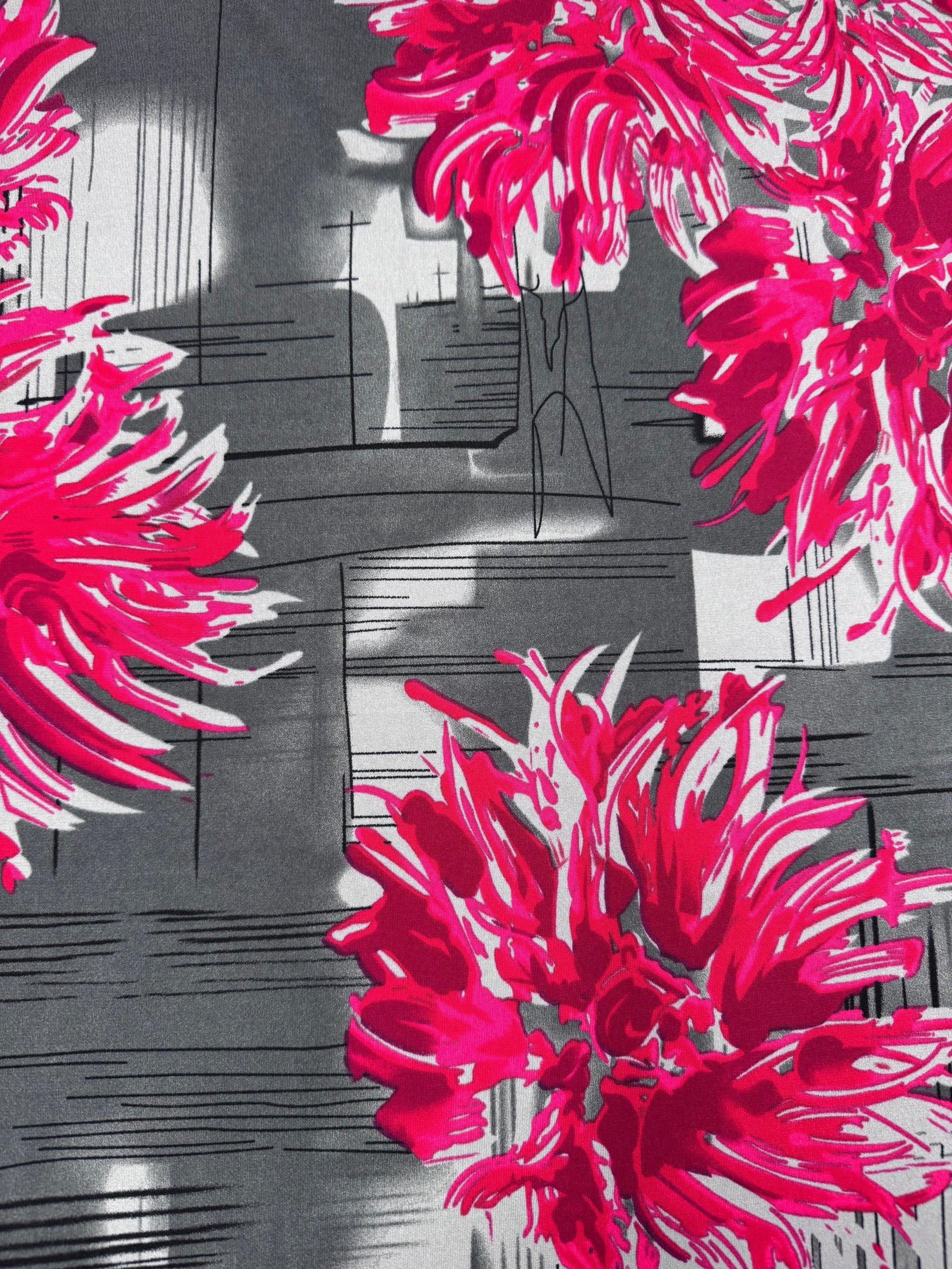 Designer Lycra - Graphic Peony - 150cm