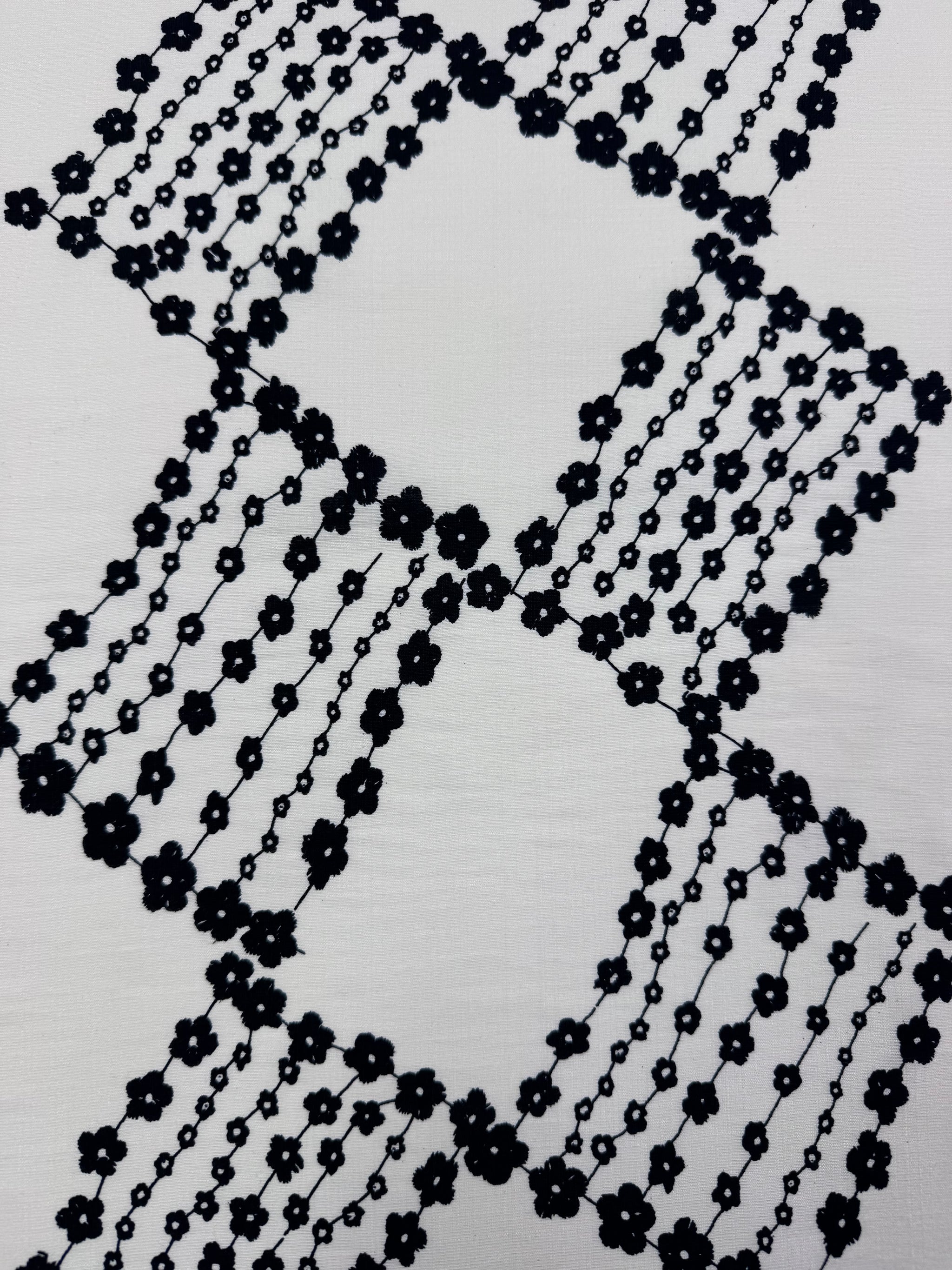 Linen Blend - Noir Blossom - 152cm