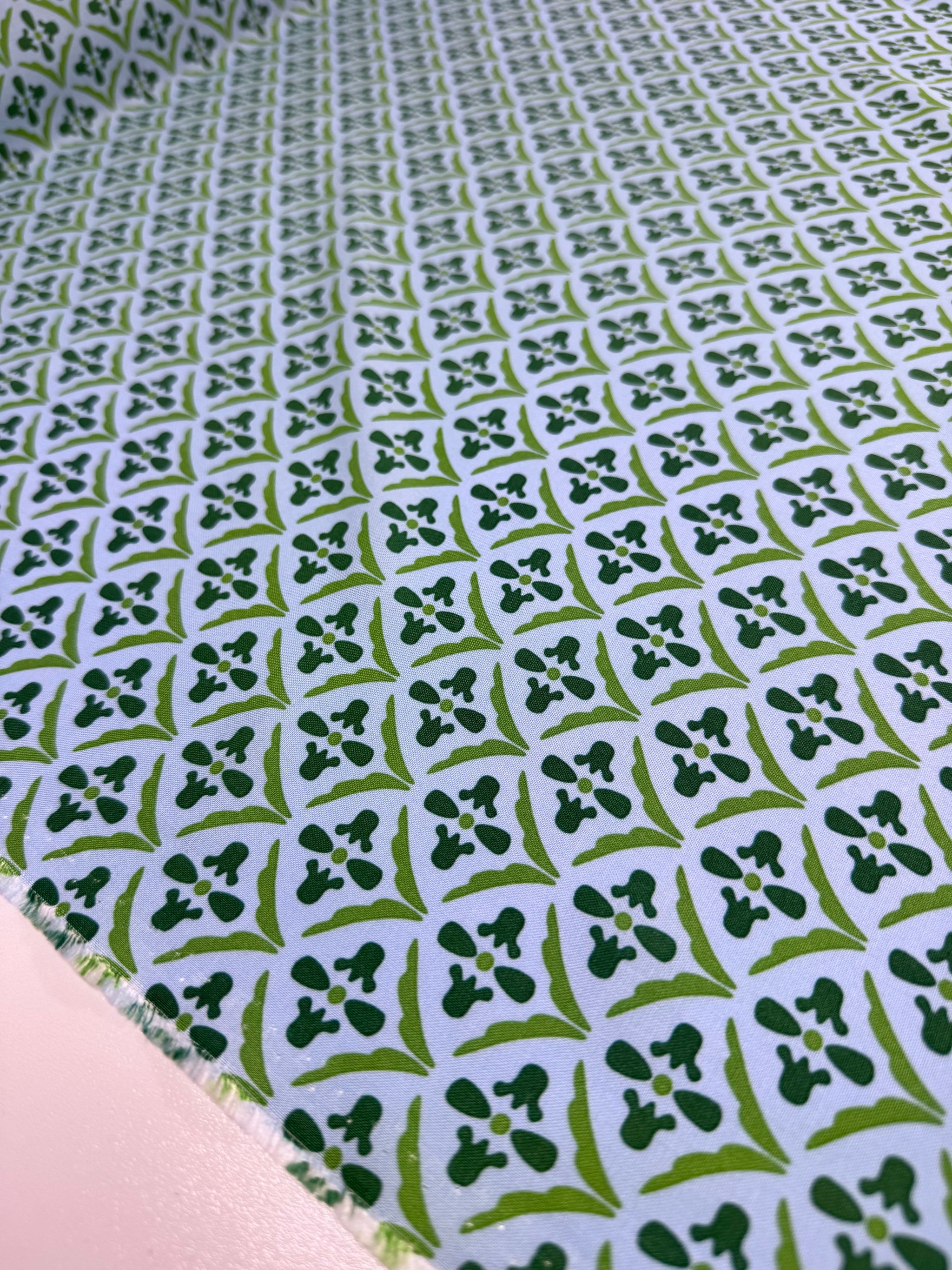 Mercerised Viscose  - Aqua Tile - 150cm