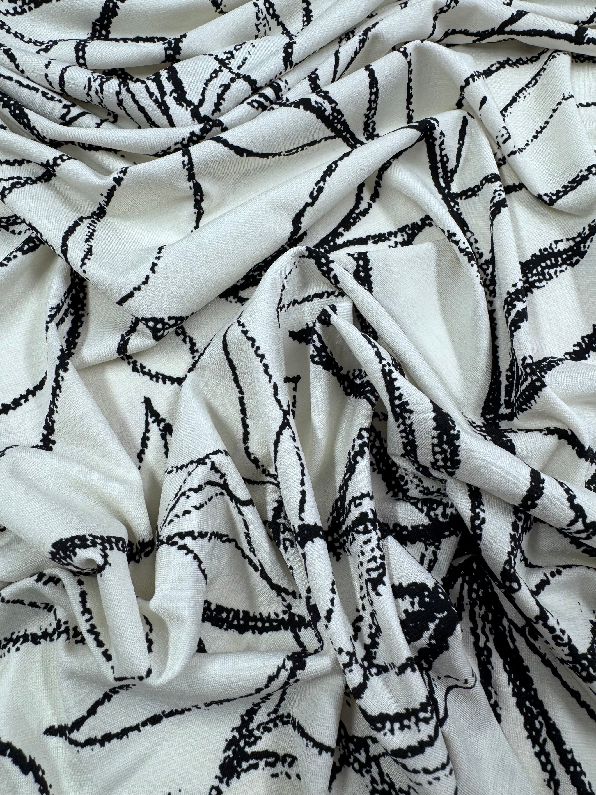 Designer Lycra - Botanical Line Art - 145cm