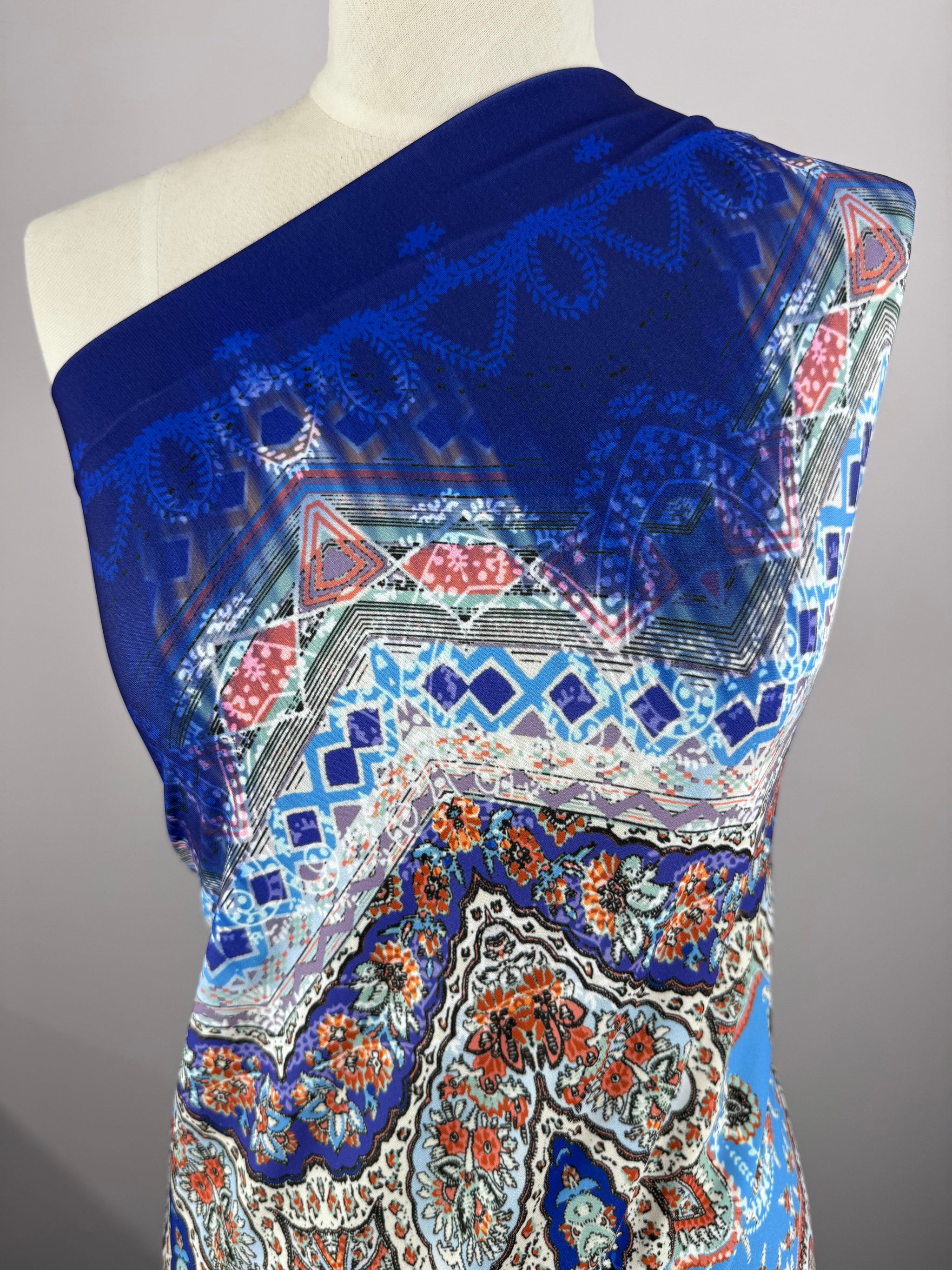 Designer Lycra - Cobalt Bazaar - 150cm