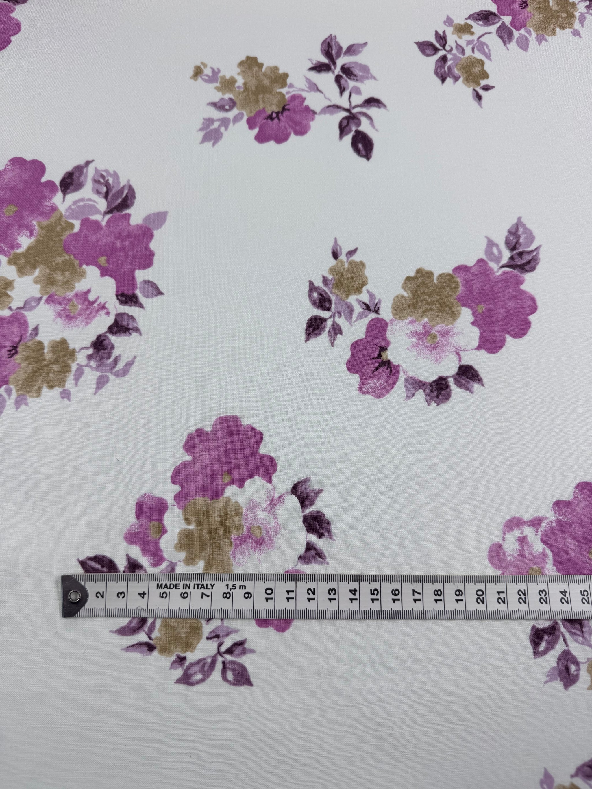 100% Pure Linen - Provence Bloom  - 142Cm