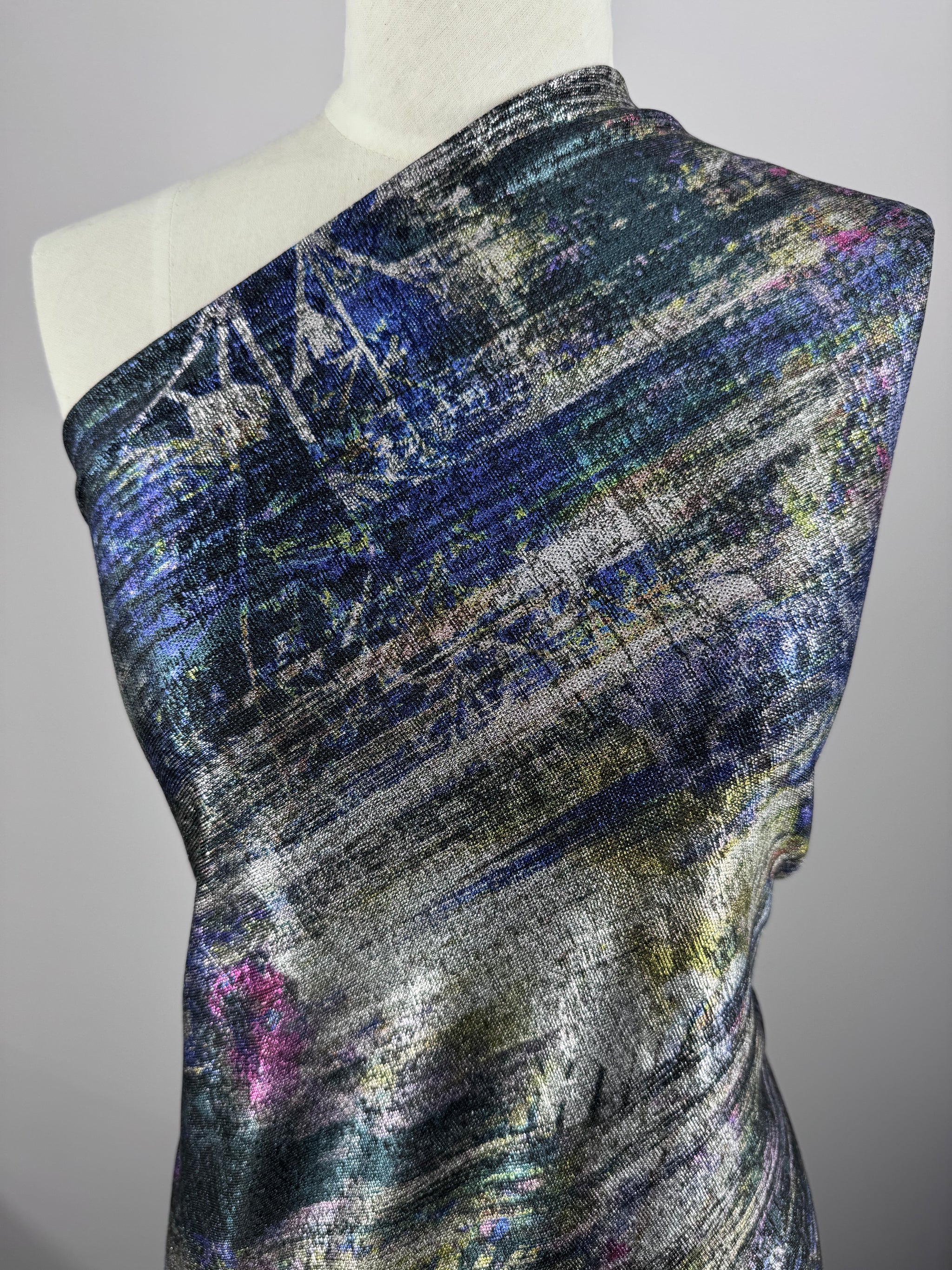 Metallic Knit Jersey - Titanium veil - 140cm