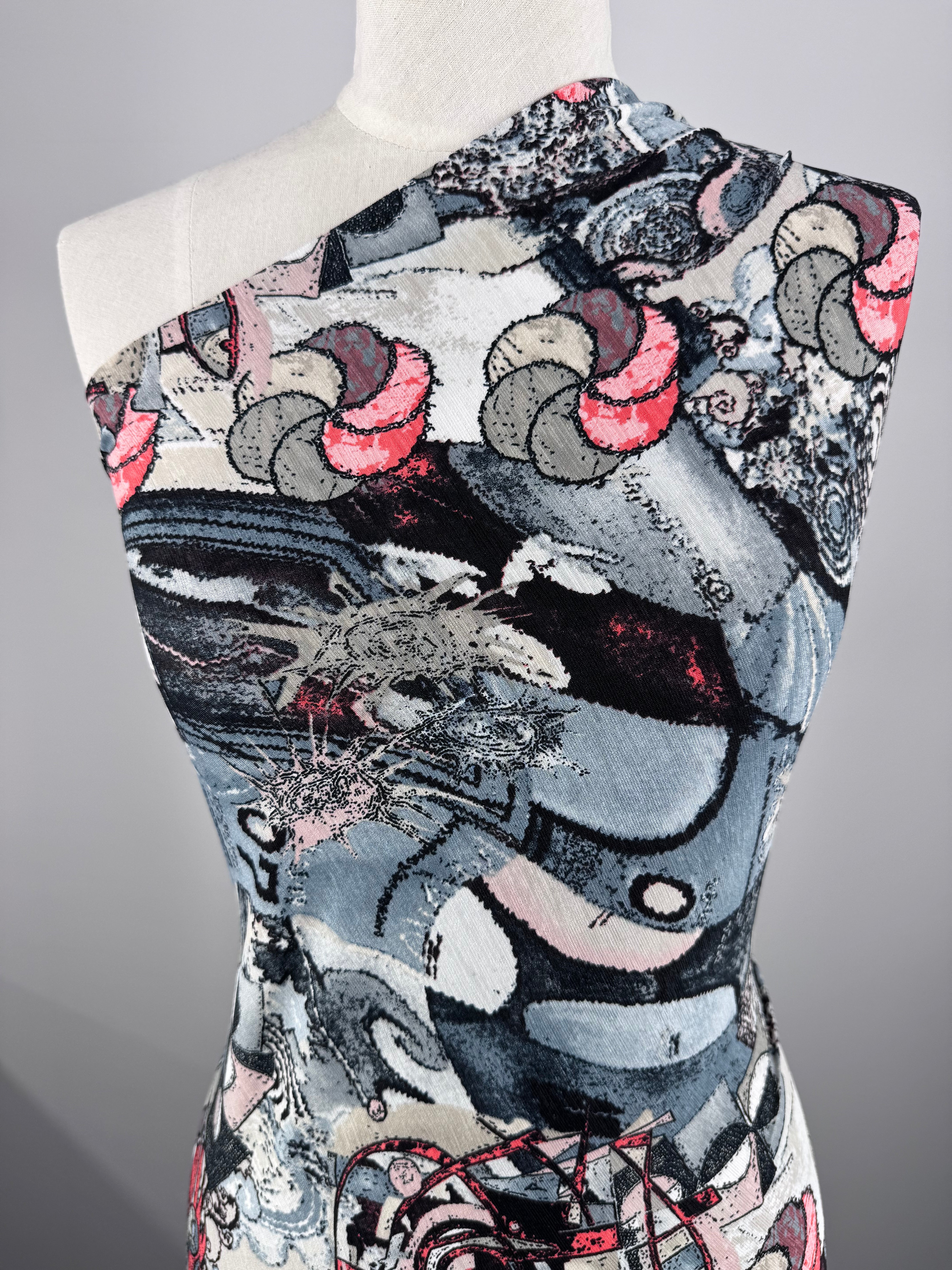 Designer Lycra - Coral Cubism - 150cm