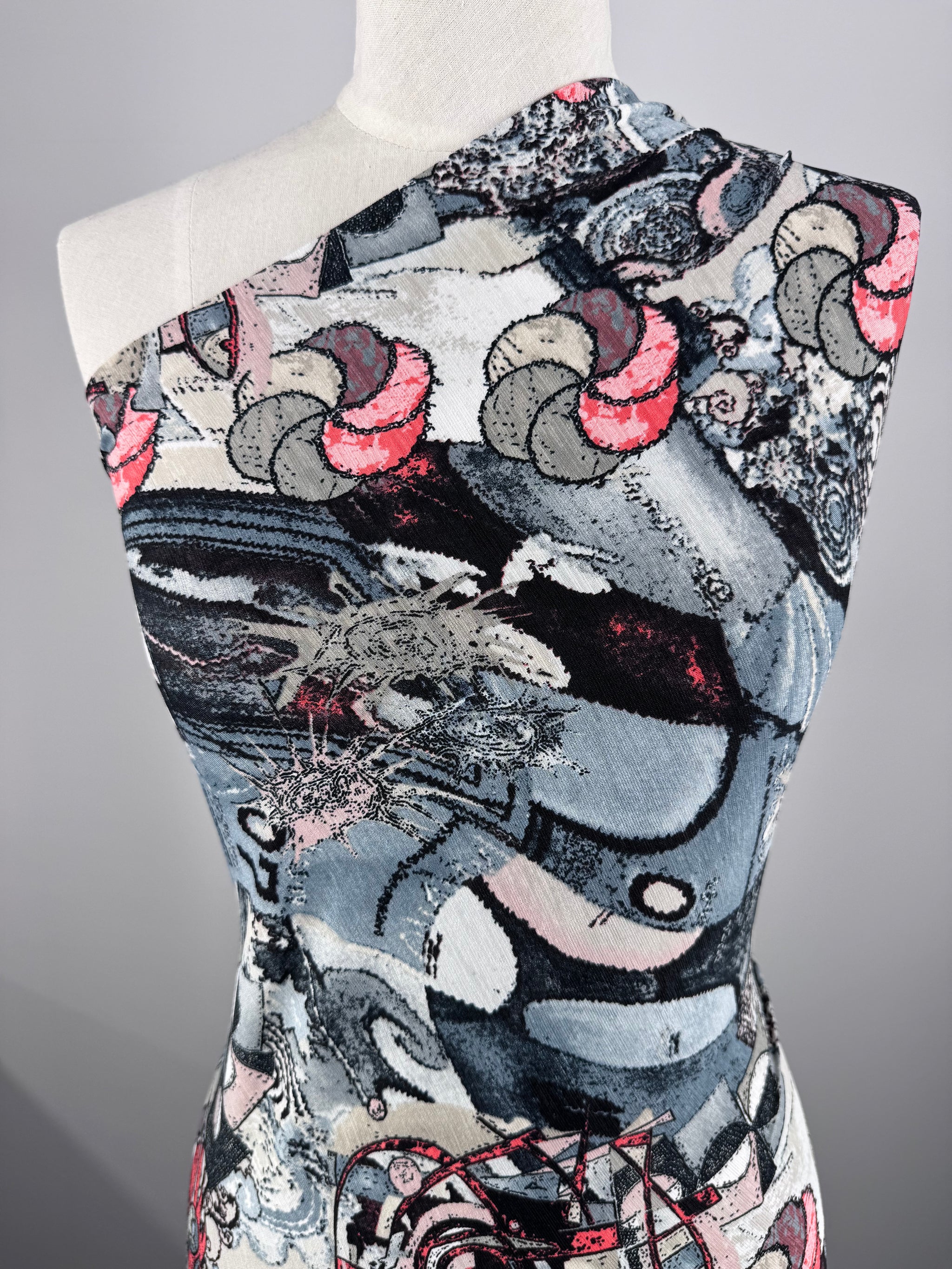 Designer Lycra - Coral Cubism - 150cm