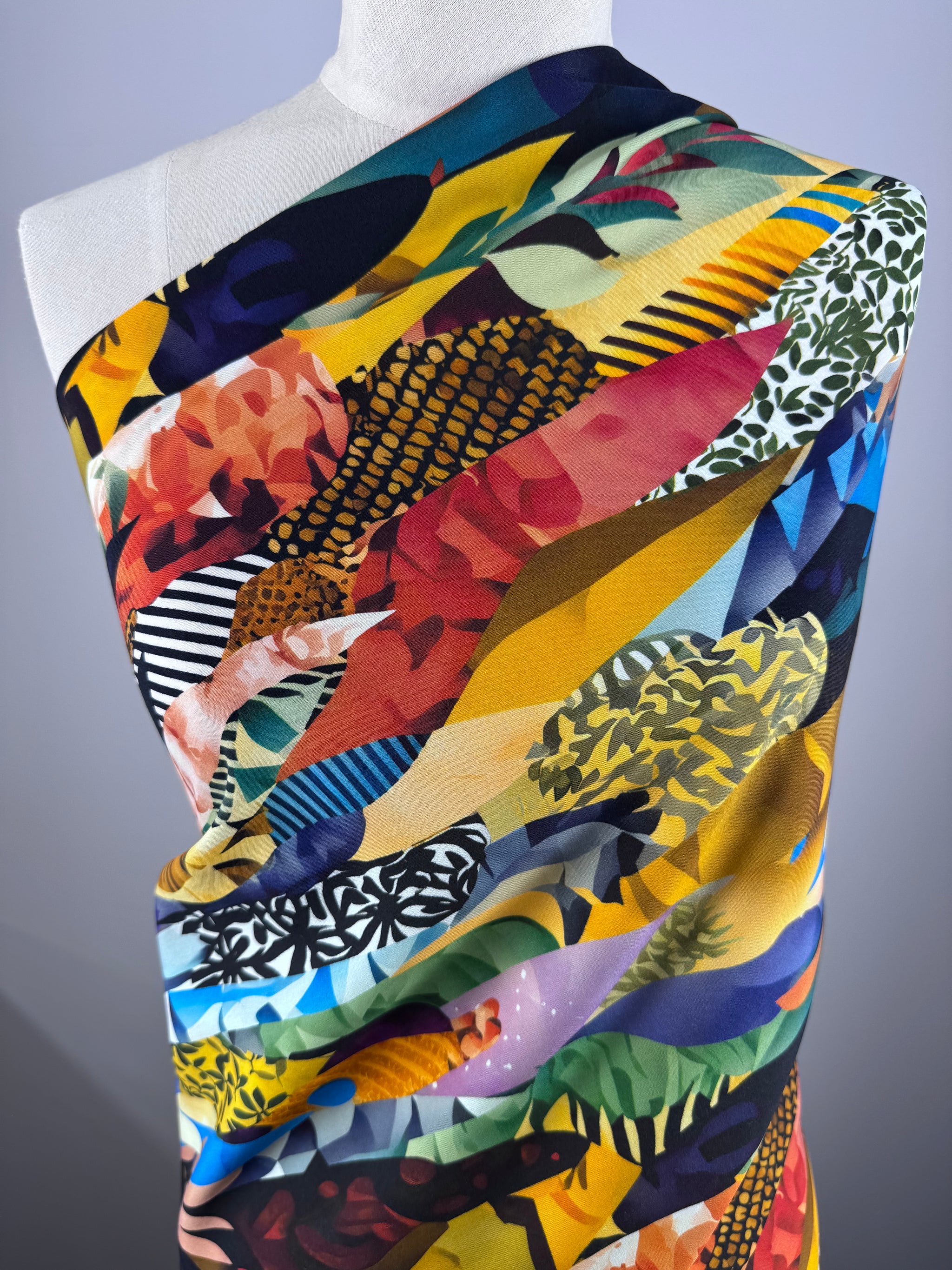 Designer Rayon - Tropical Mosaic - 145cm