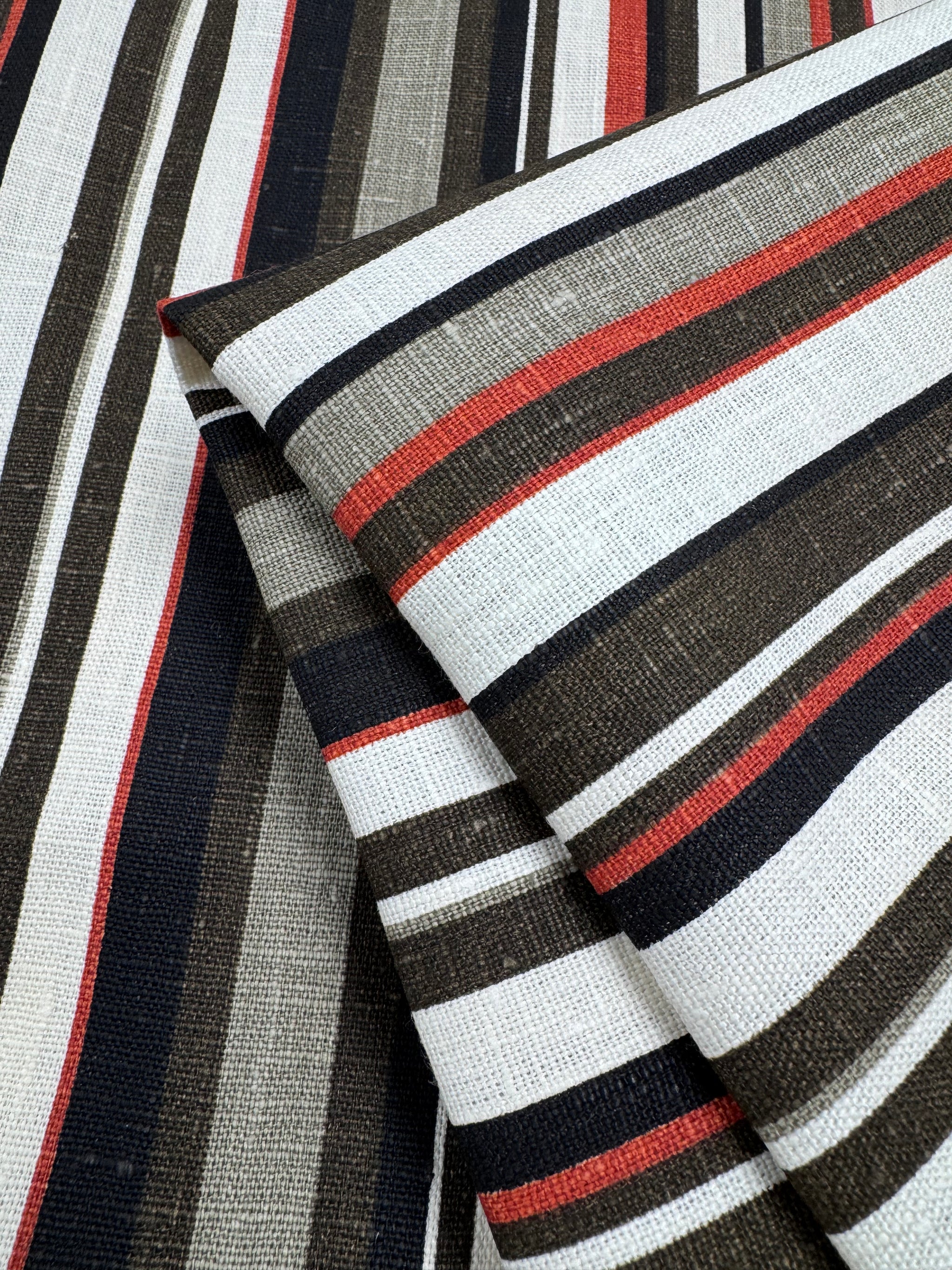 100% Pure Linen - Marais Stripe  - 140Cm