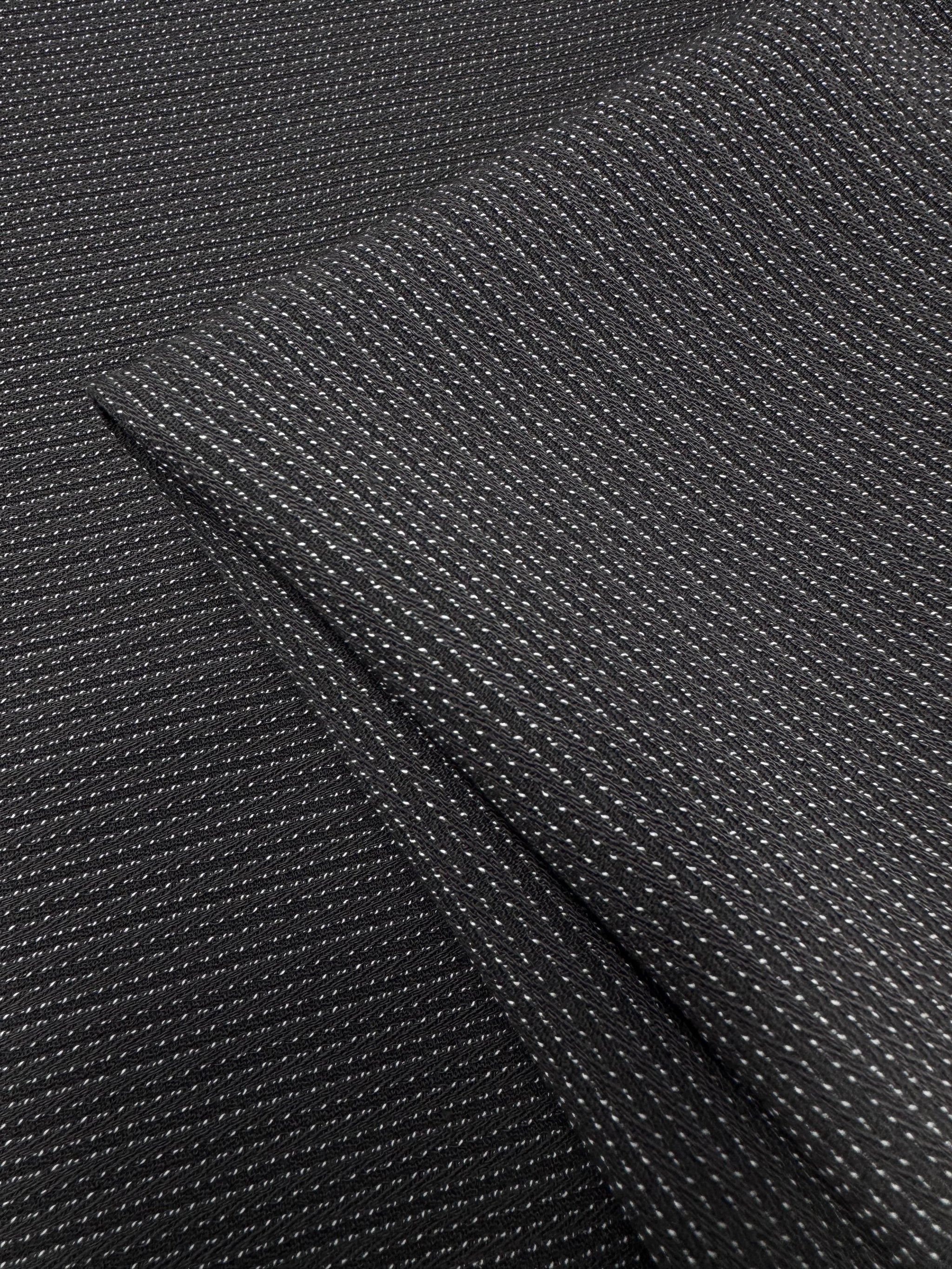 Wool Suiting Textured Crepe - Black olive- 154cm