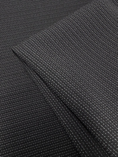 Wool Suiting Textured Crepe - Black olive- 154cm