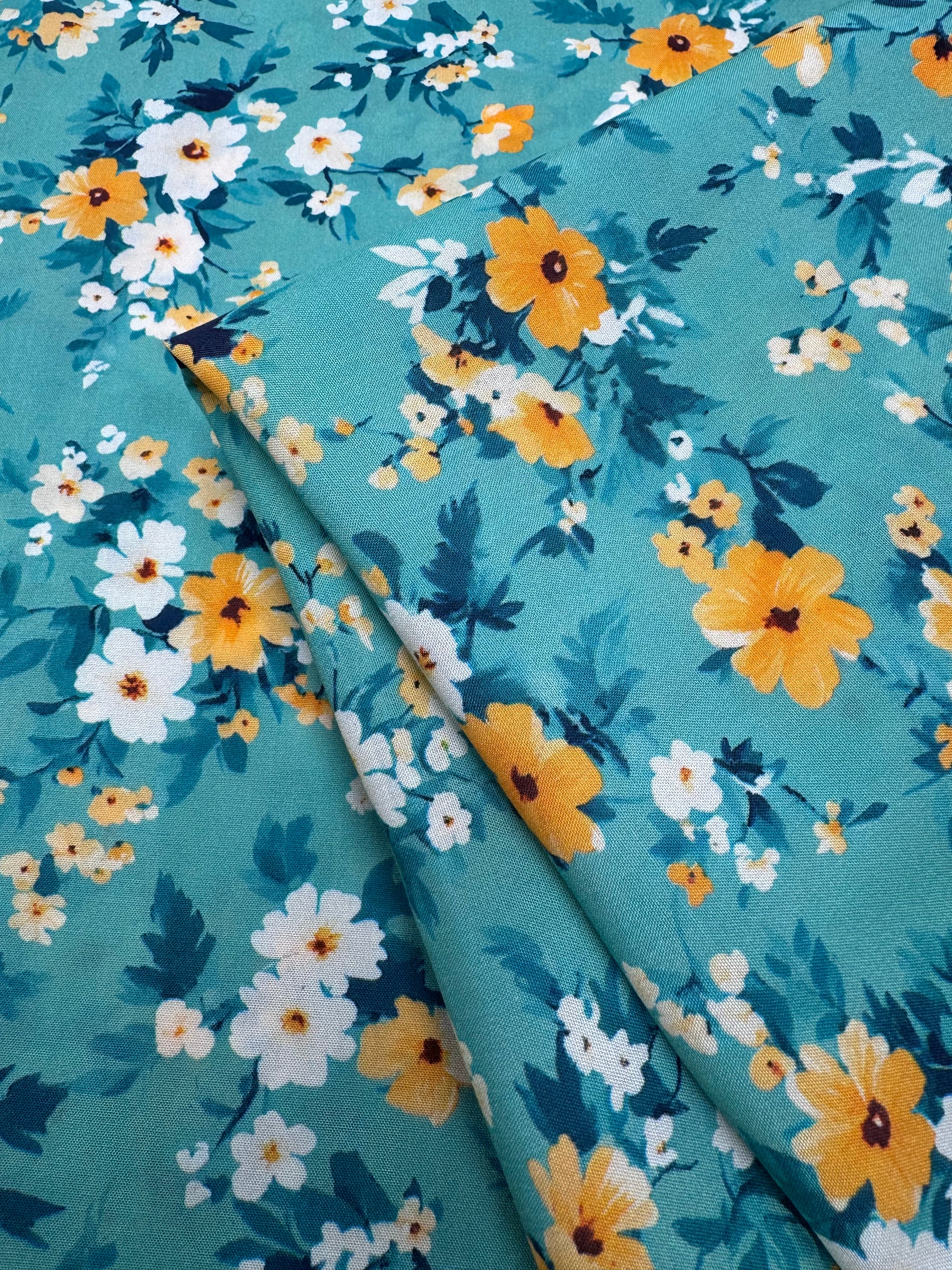 Silkyfall rayon  - Sage Gardenia - 150cm