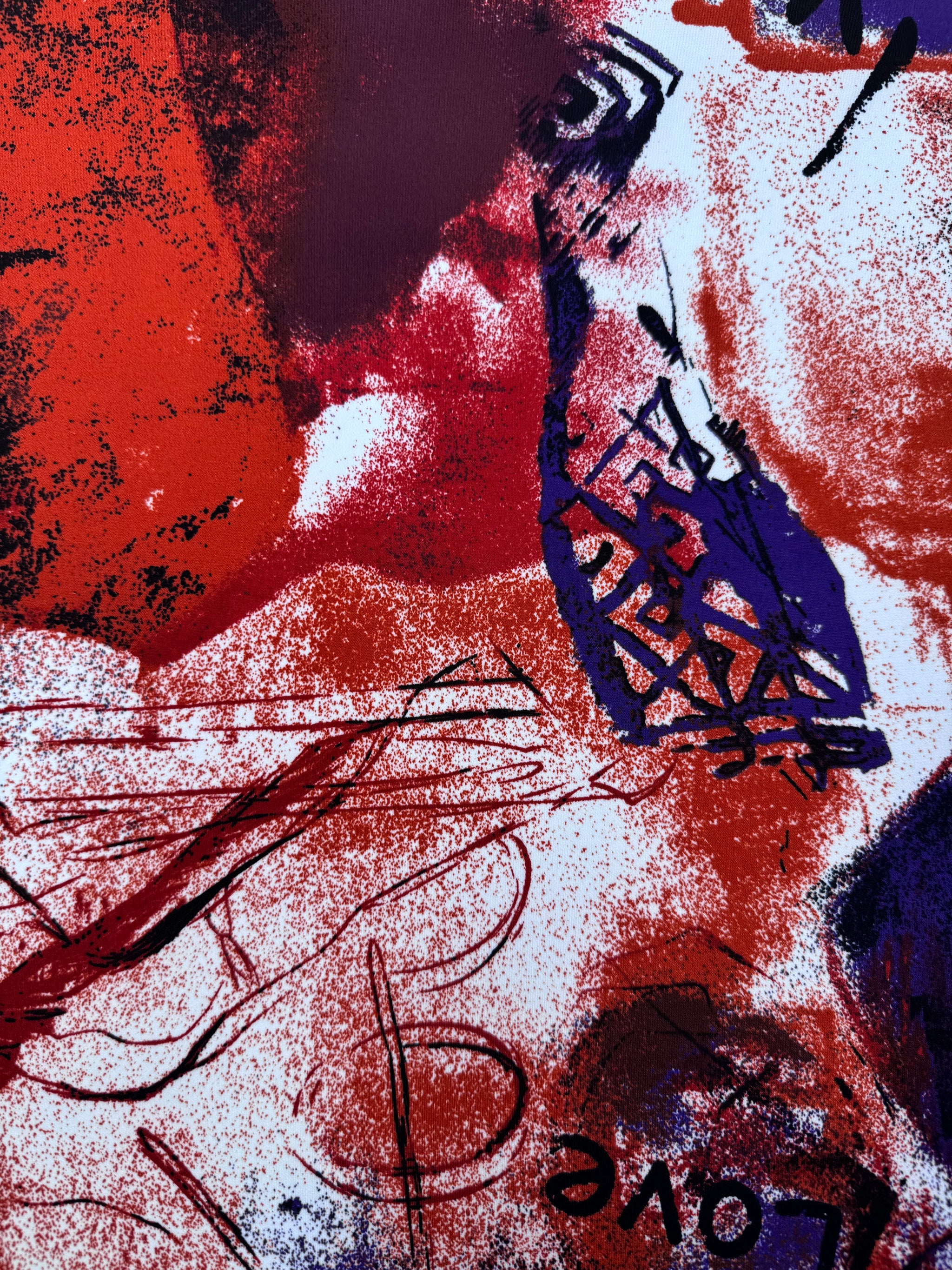 Designer Printed Lycra - Crimson Mist - 150cm