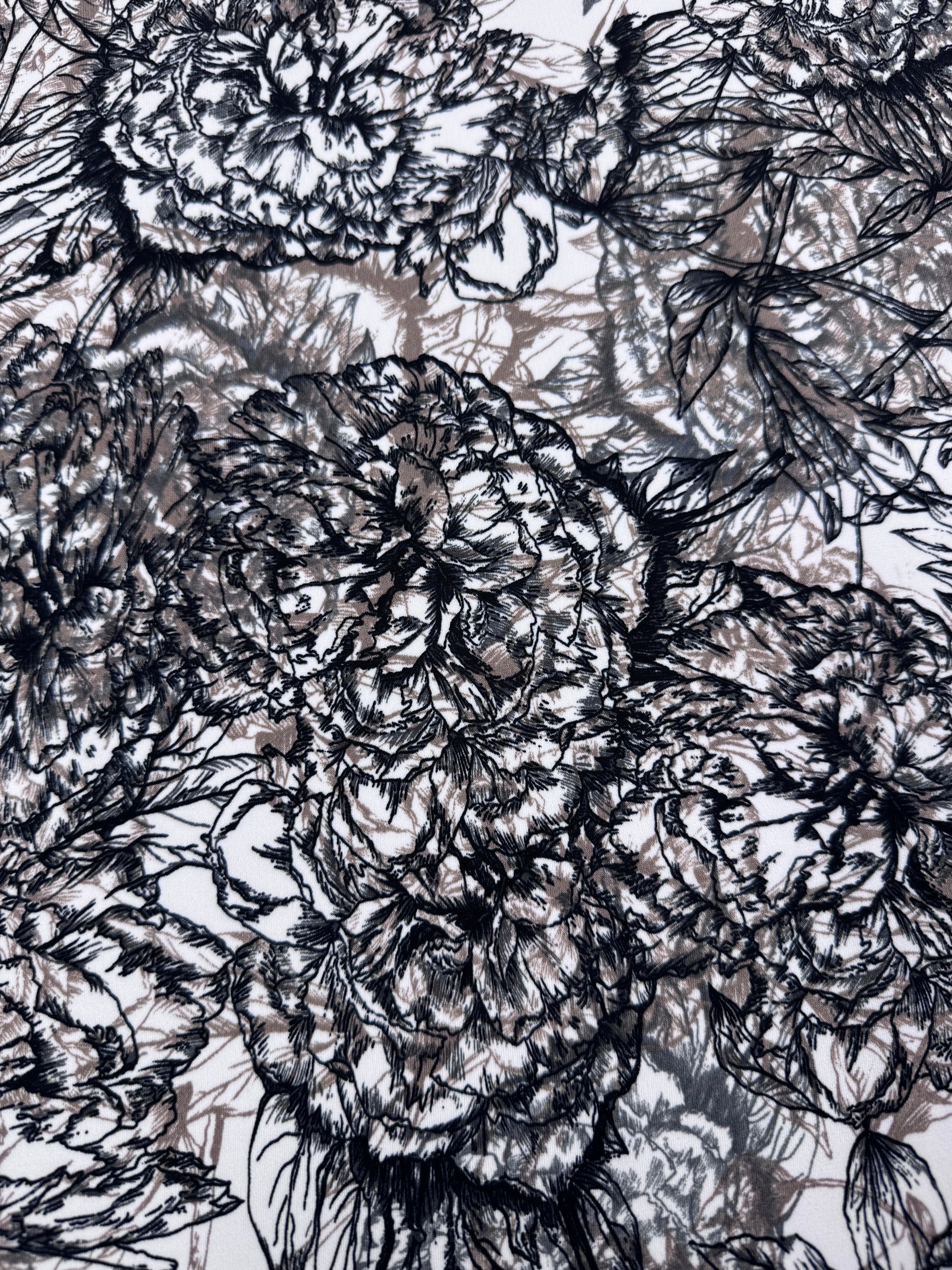 Designer Printed Lycra - Ink Tangle - 150cm