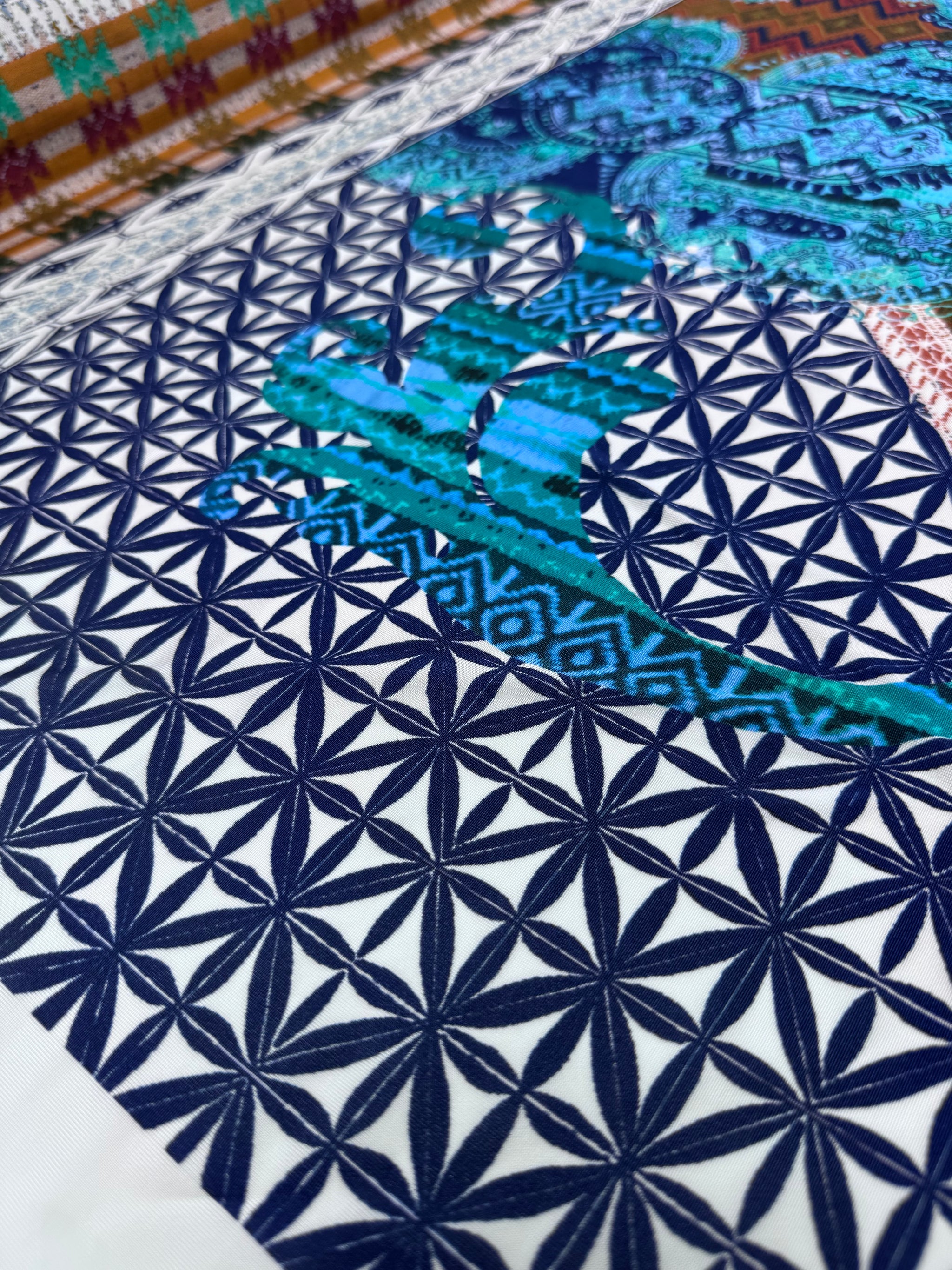 Viscose Knit - Geo Ikat - 140cm