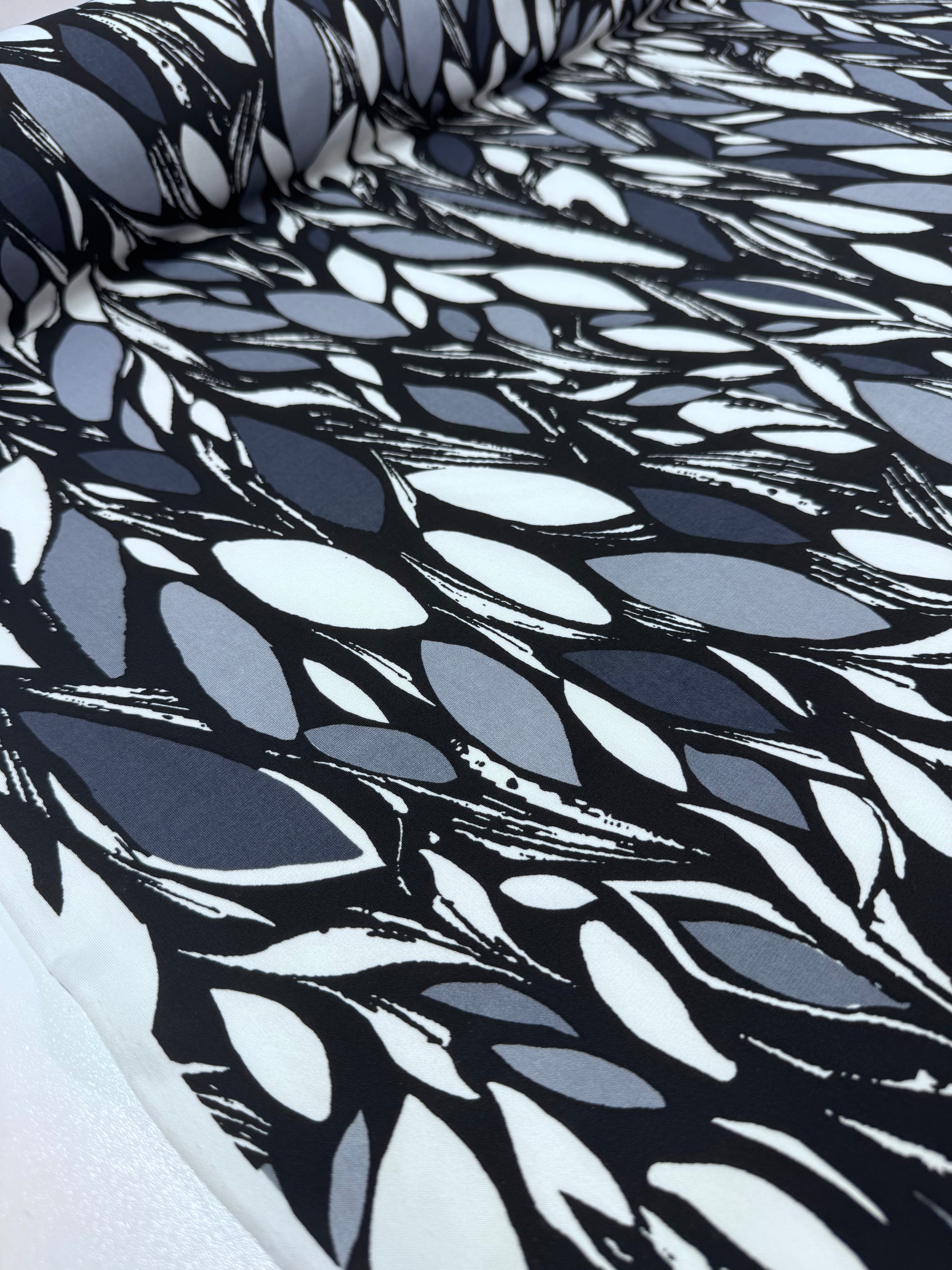 Designer  Lycra - Ink Petals - 150cm
