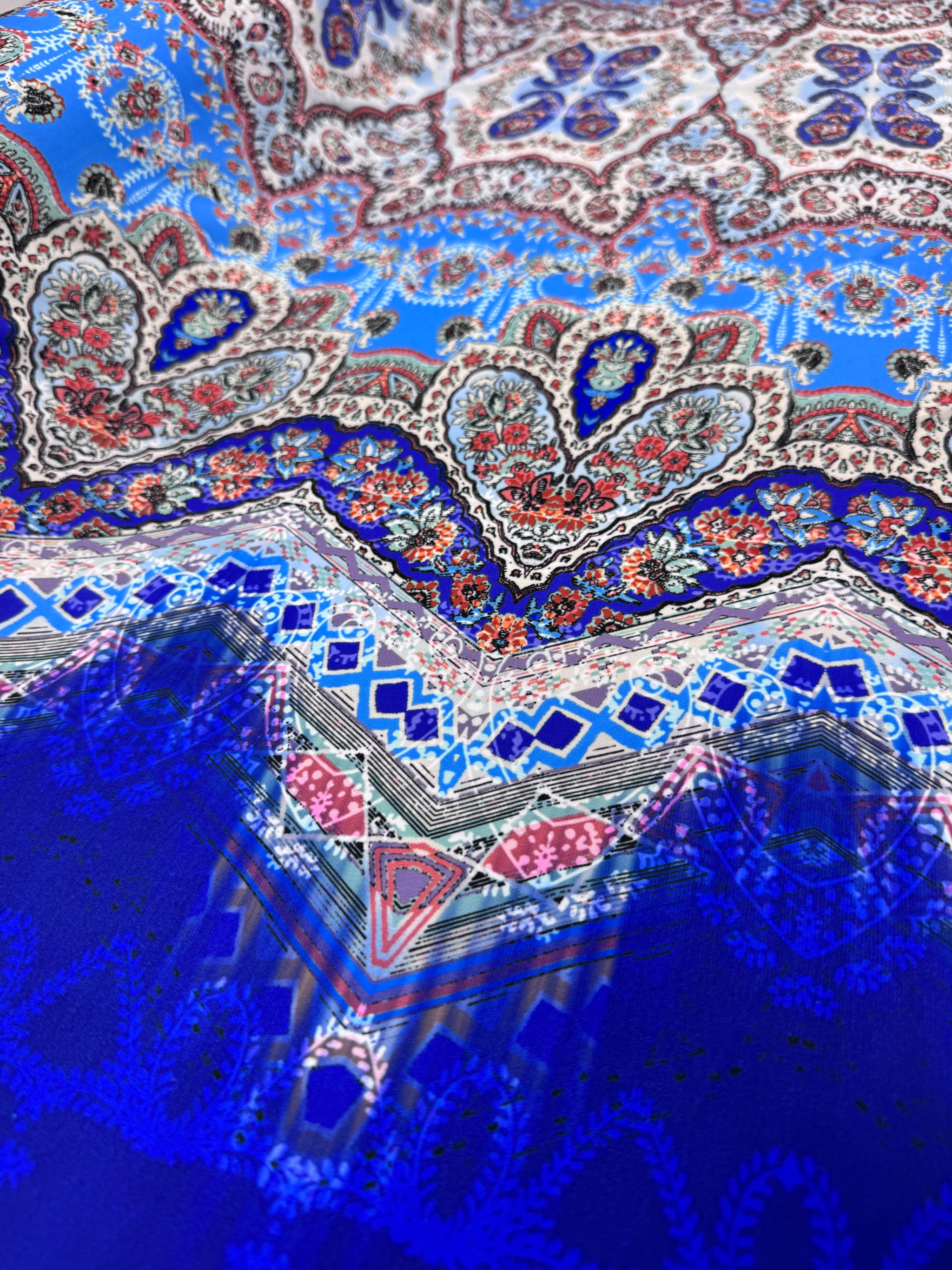 Designer Lycra - Cobalt Bazaar - 150cm