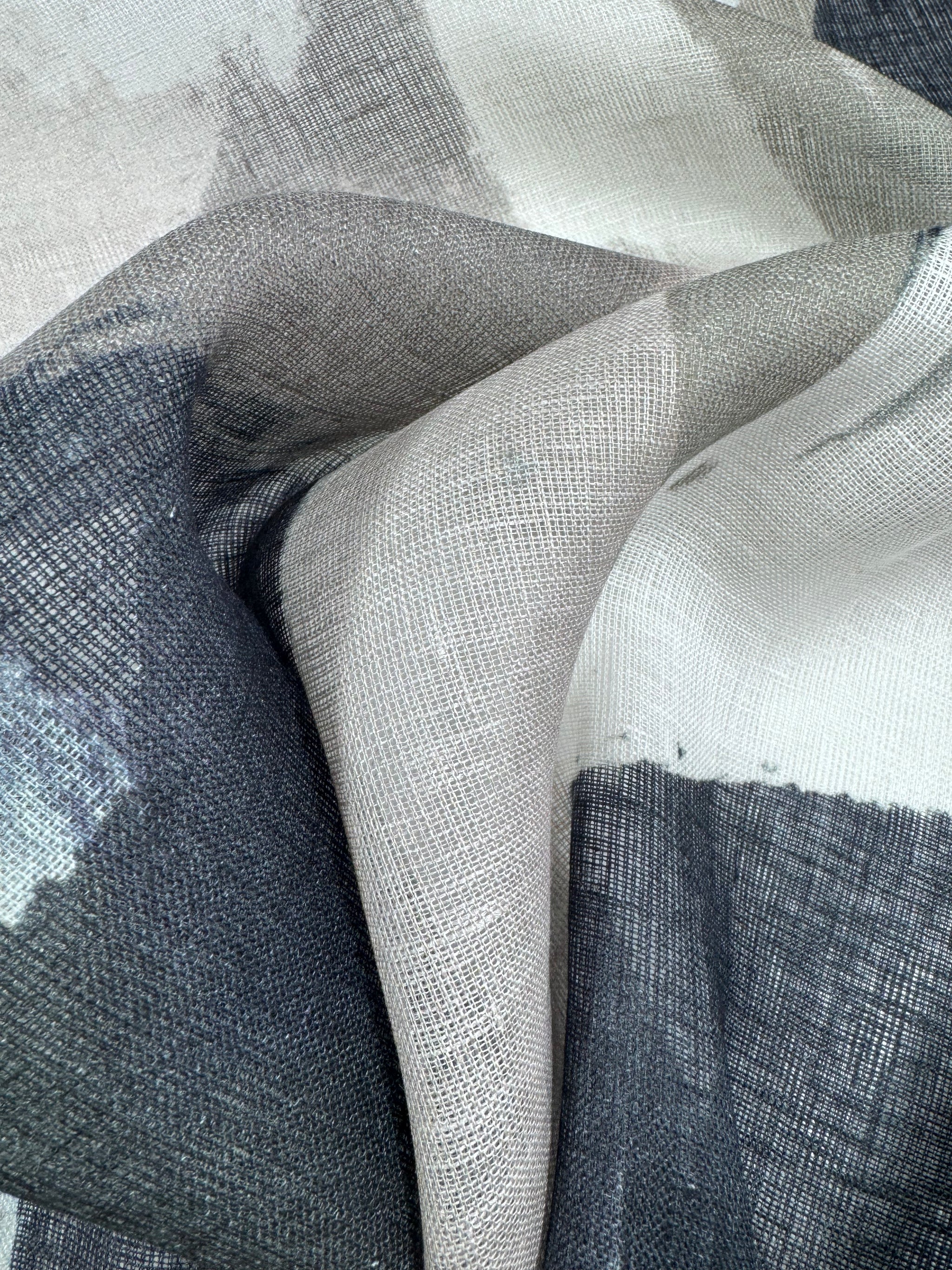100% Pure Linen Gauze - Costal Abstract - 145Cm