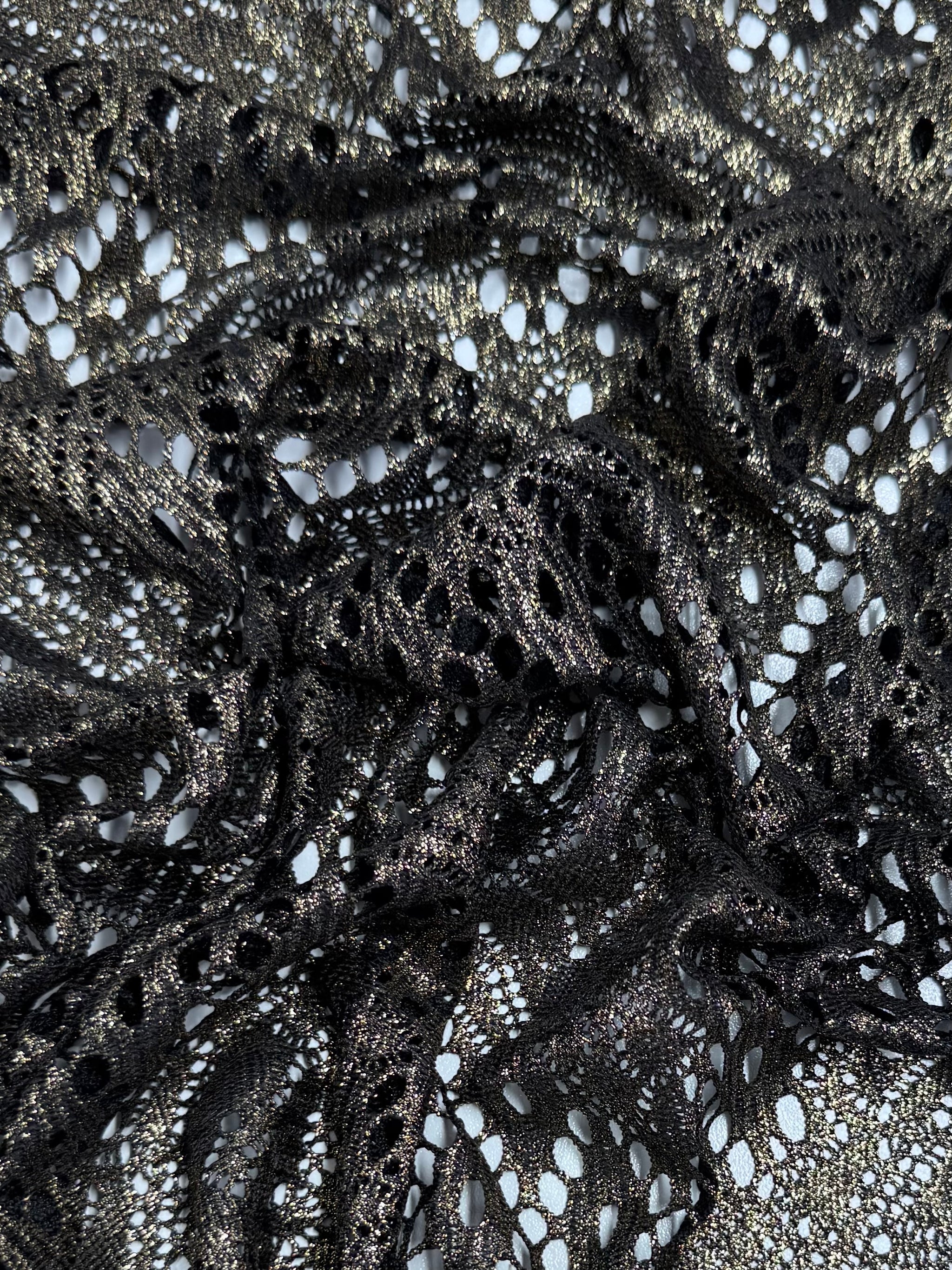 Textured Knit - Gold Static - 145cm