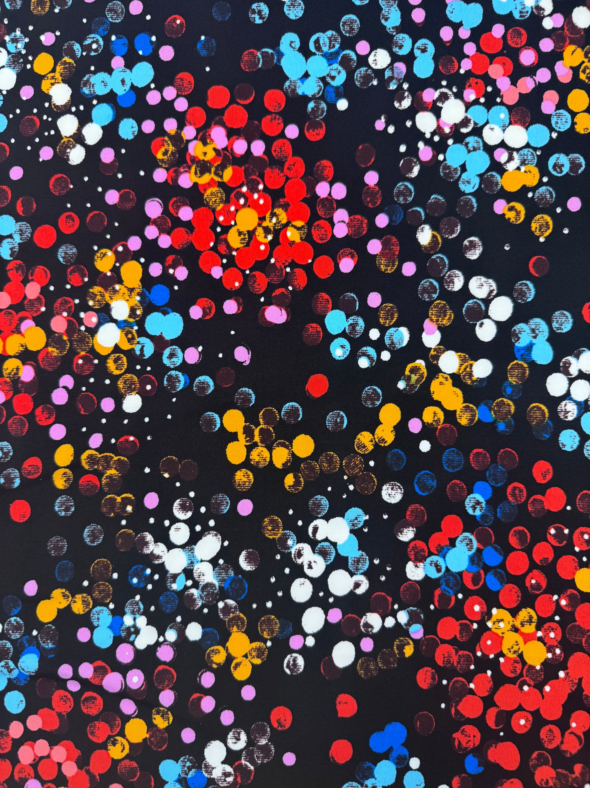 Designer Printed Lycra - Painted Stone Dots - 150cm