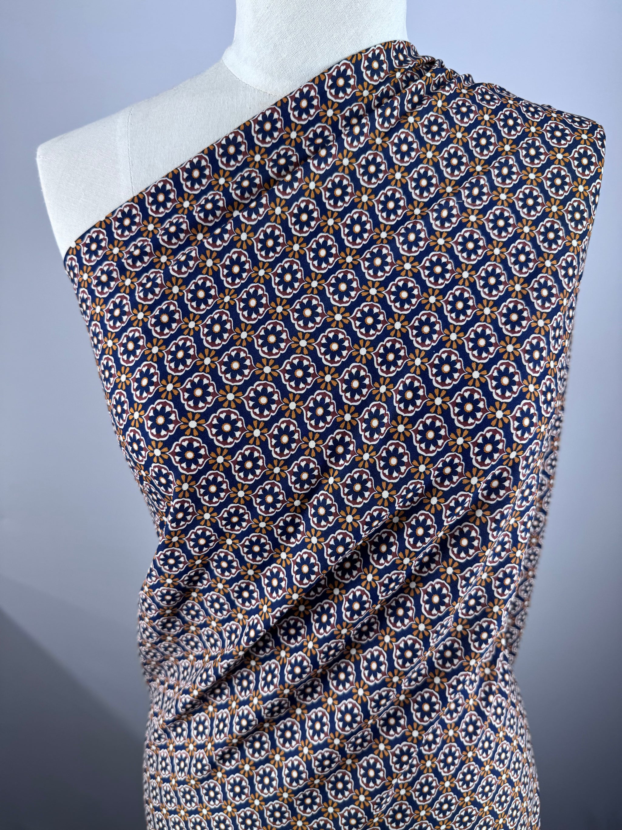 Mercerised Viscose  - Vintage Mosaic - 150cm