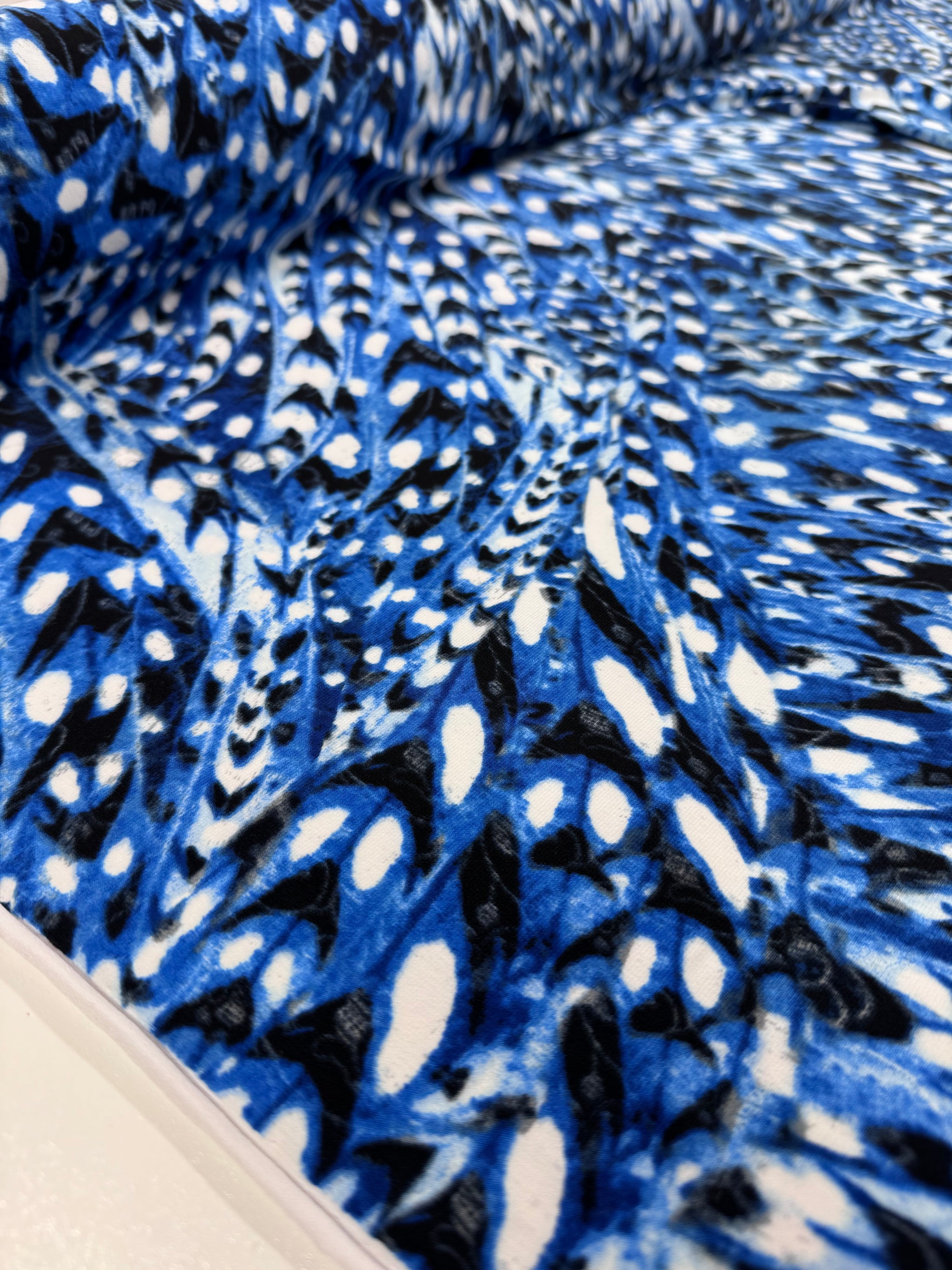 Designer Lycra - Cobalt Feather - 150cm