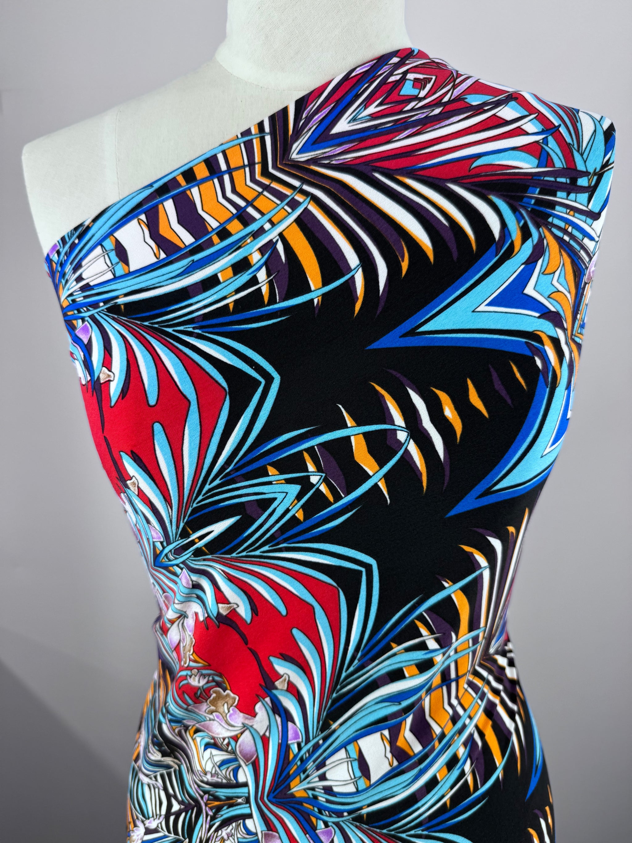 Designer Printed Lycra - Electric Chevron - 150cm