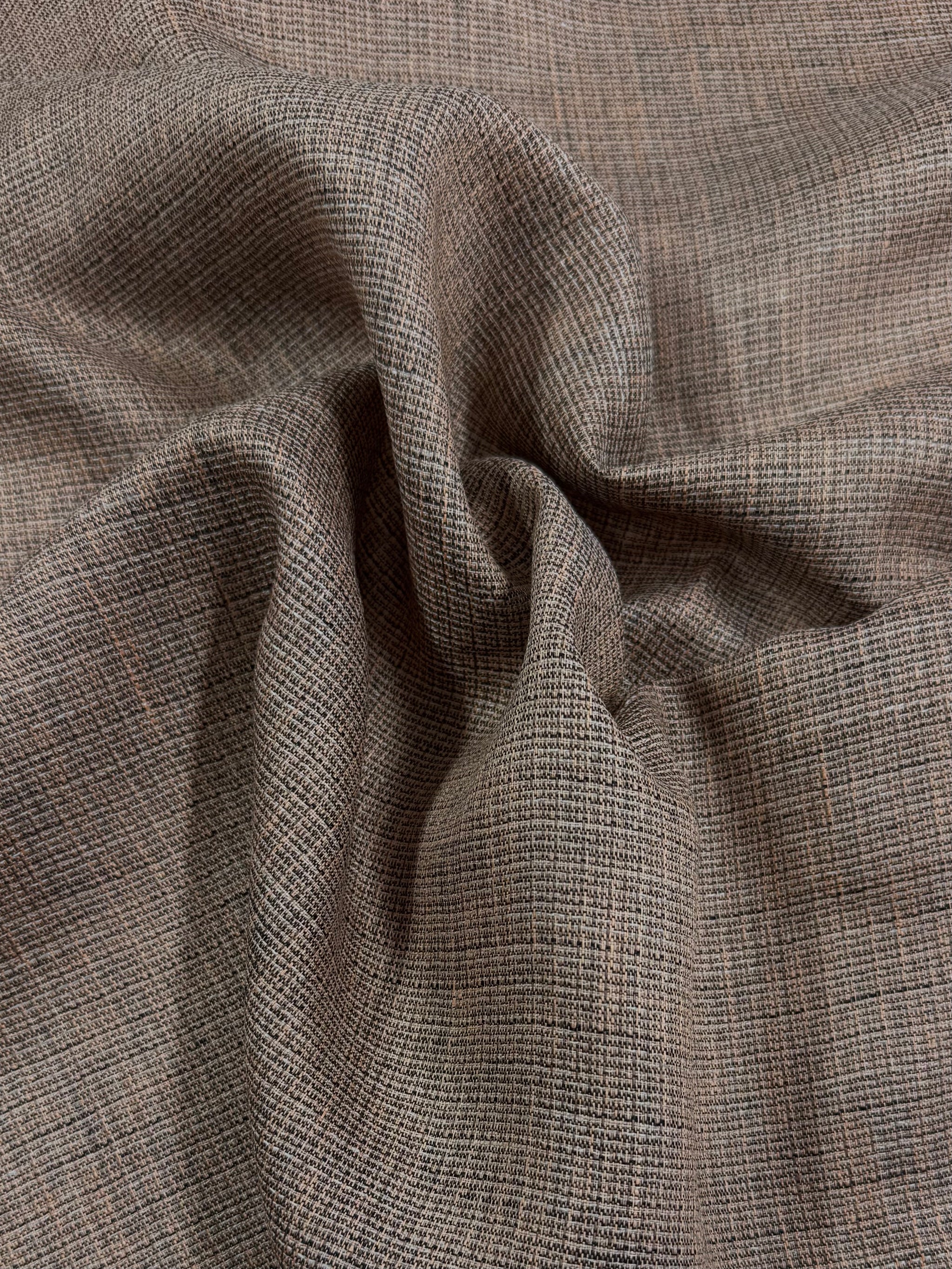 100% Pure Linen - Peach Bloom / Black - 145Cm