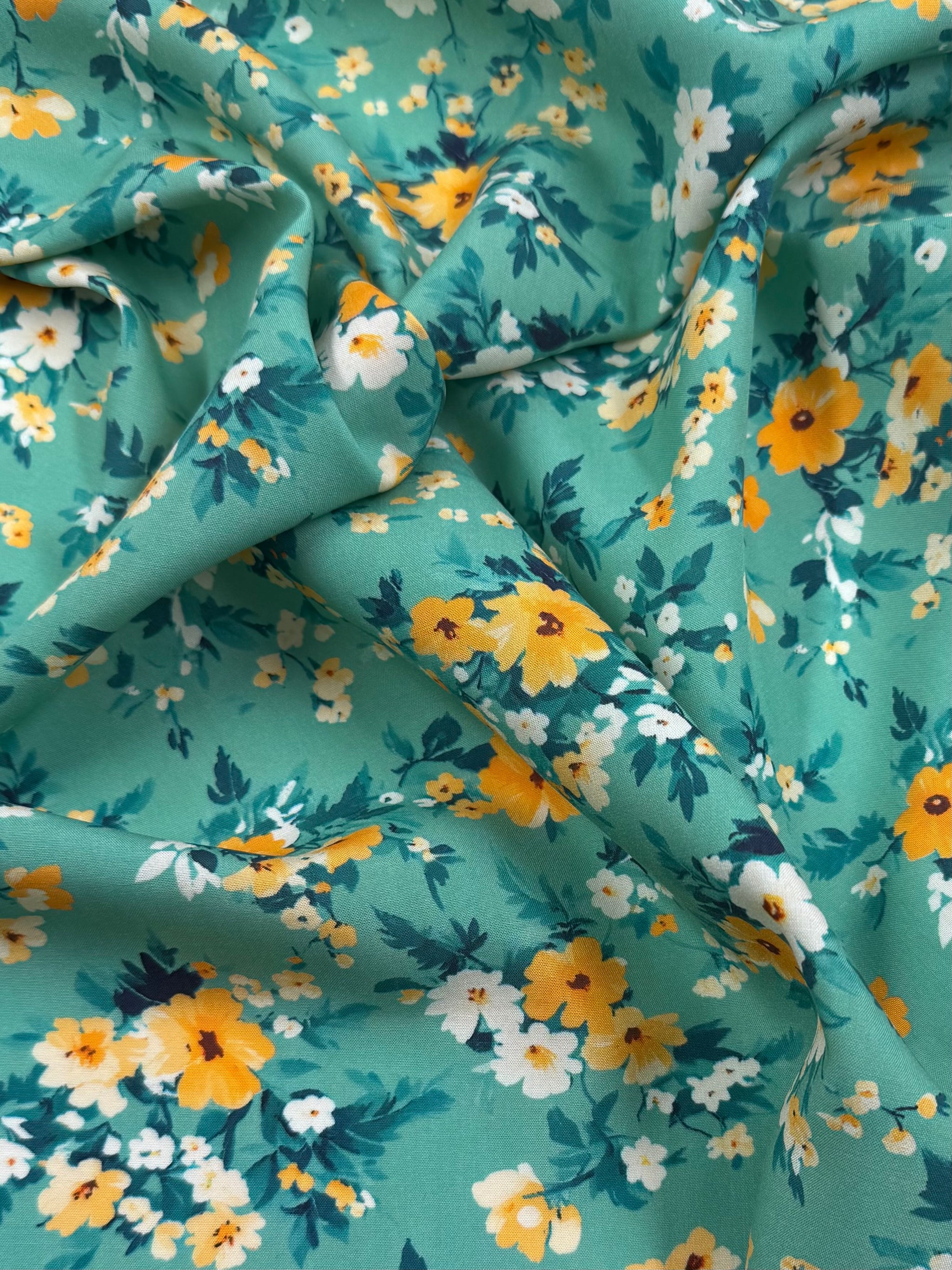 Silkyfall rayon  - Sage Gardenia - 150cm