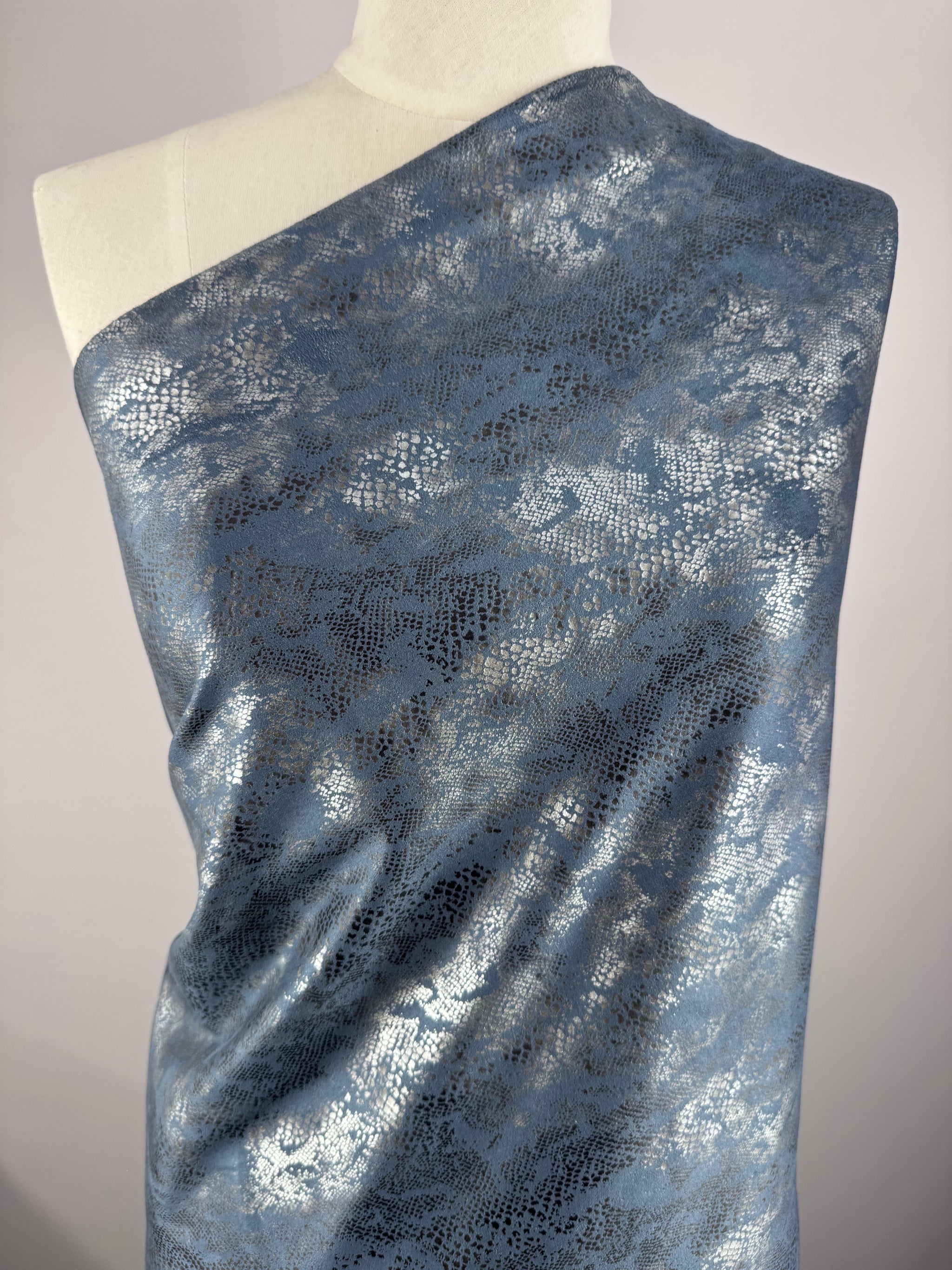 Designer Faux Suede- Ghost Cobra - 150cm
