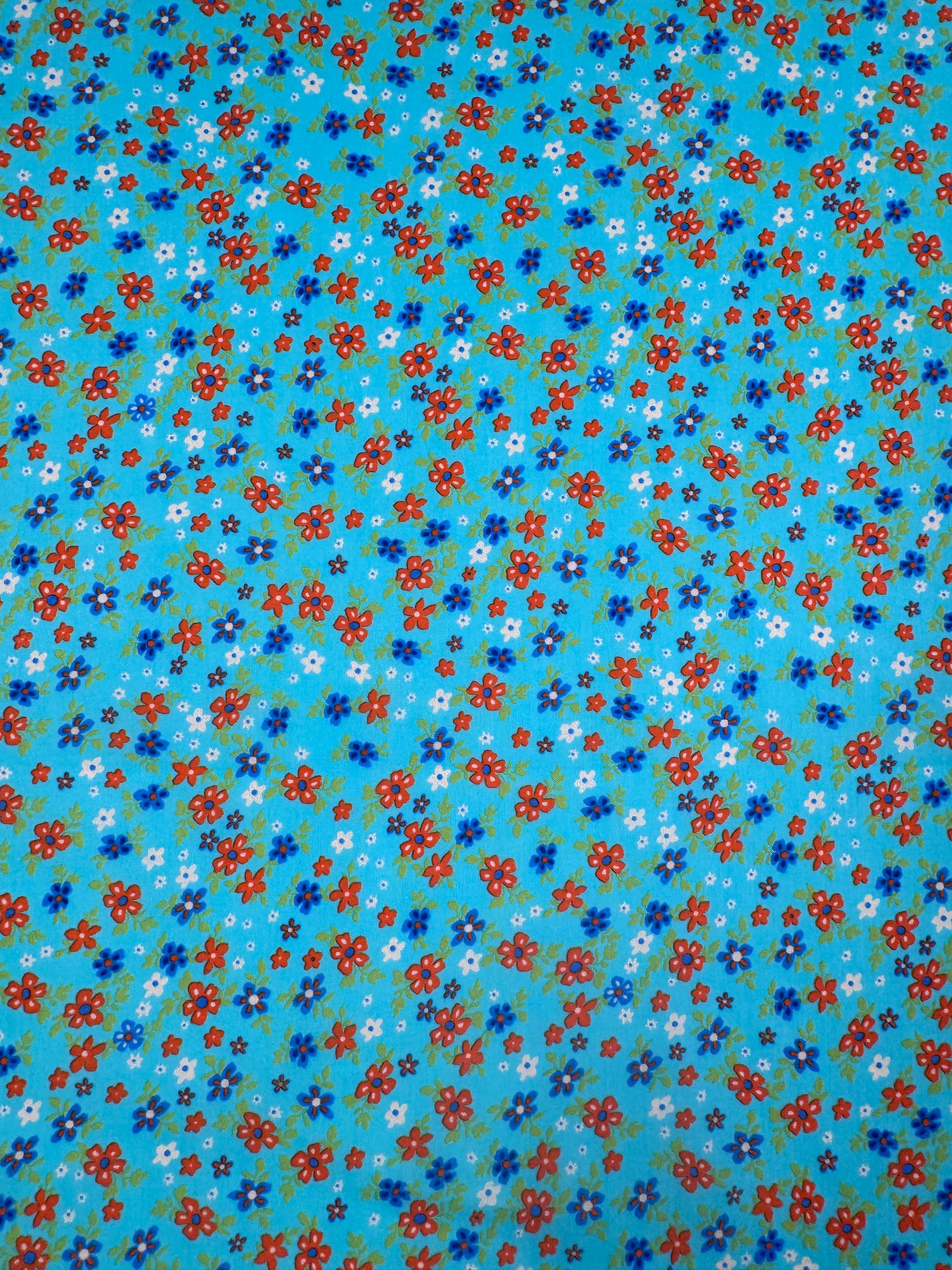 Cotton Voile - Aqua Ditsy - 145cm