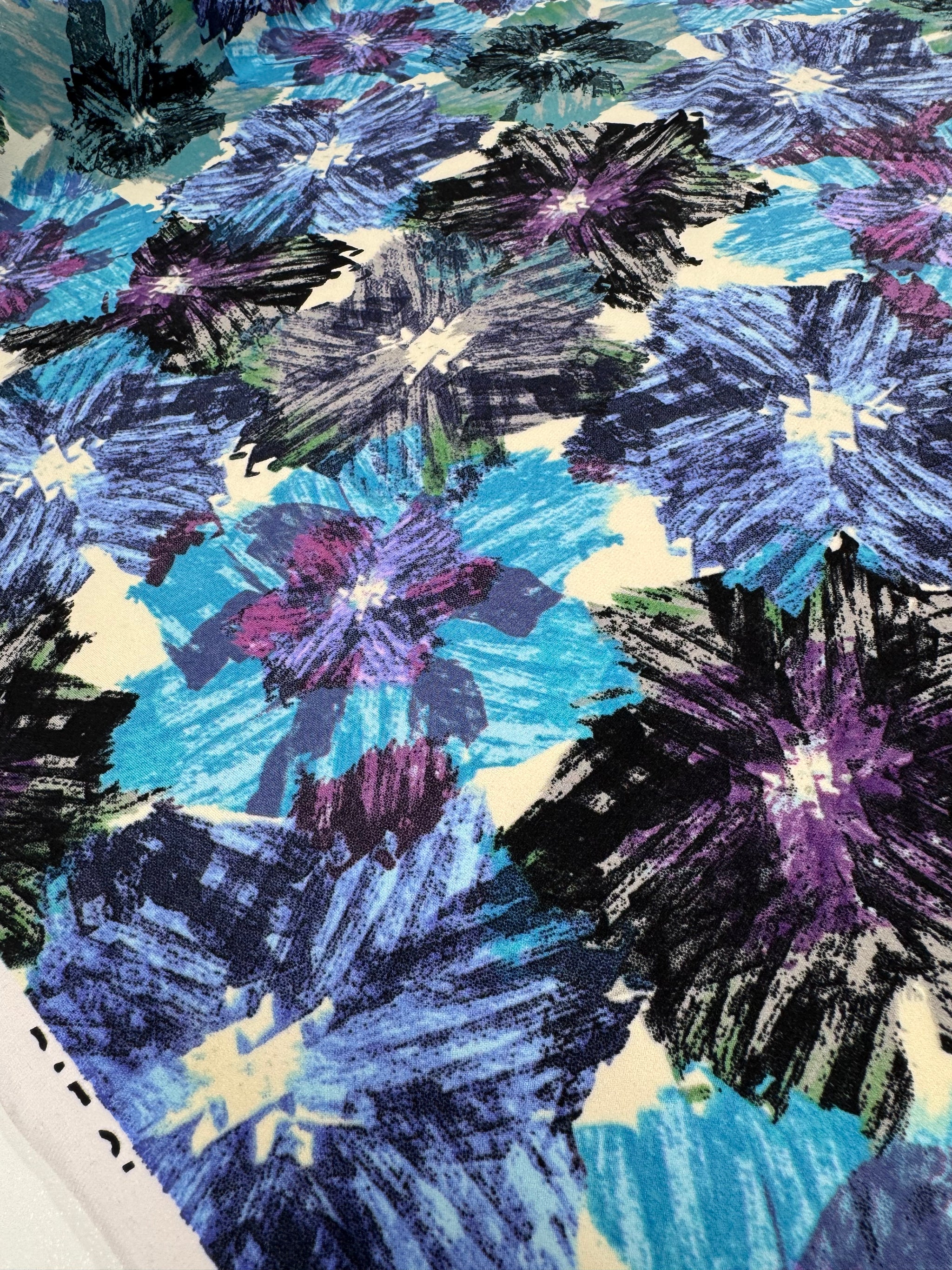 Designer Printed Lycra - Storm Garden - 150cm