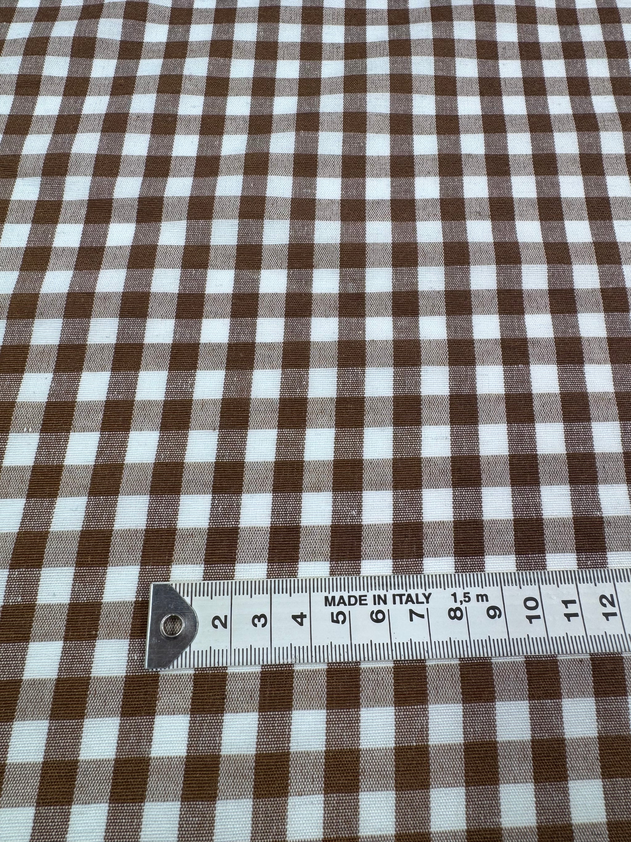 Linen Blend - Caramel Cafe & White  - 150cm