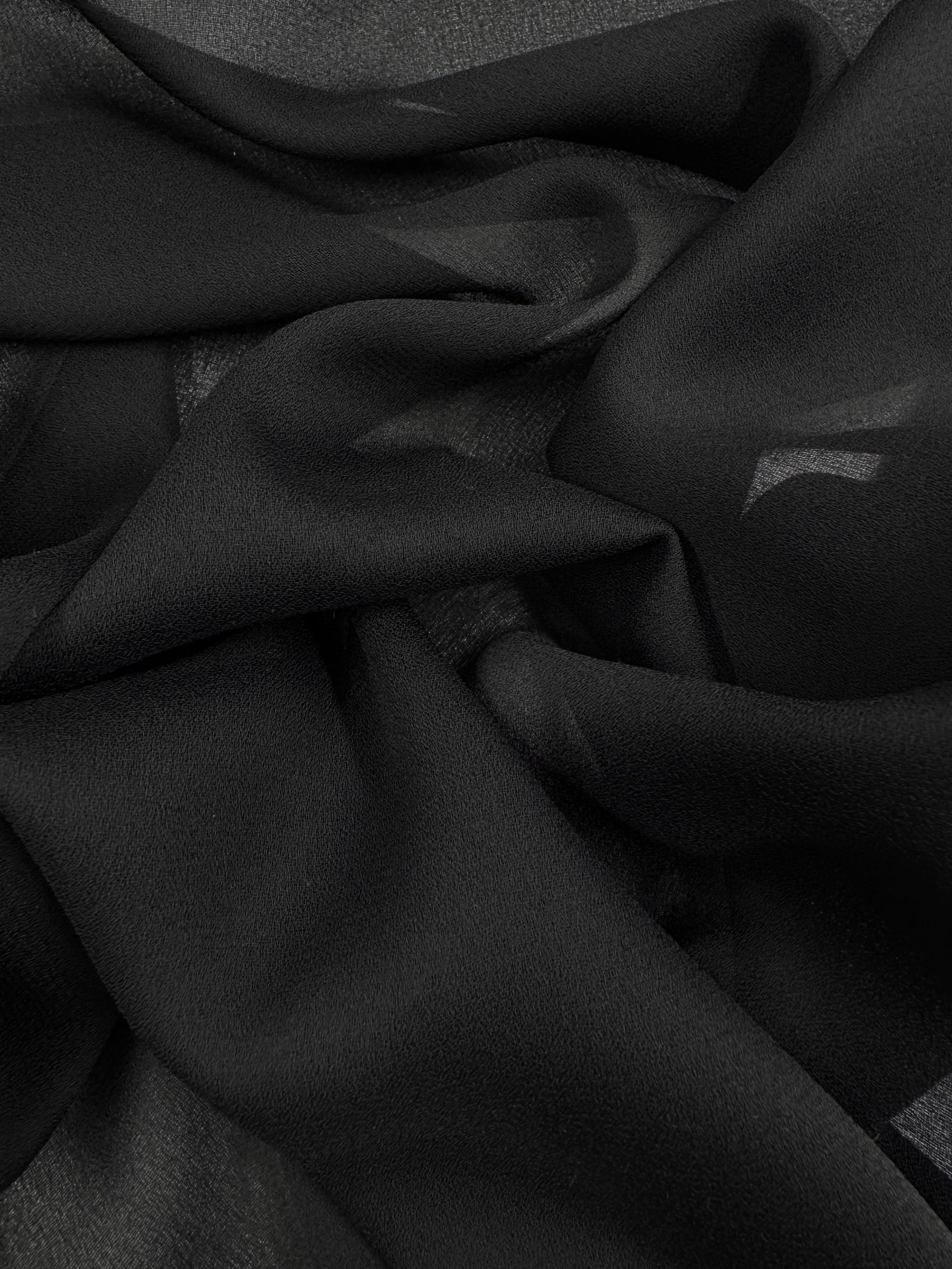 Plain Georgette - Black - 114cm