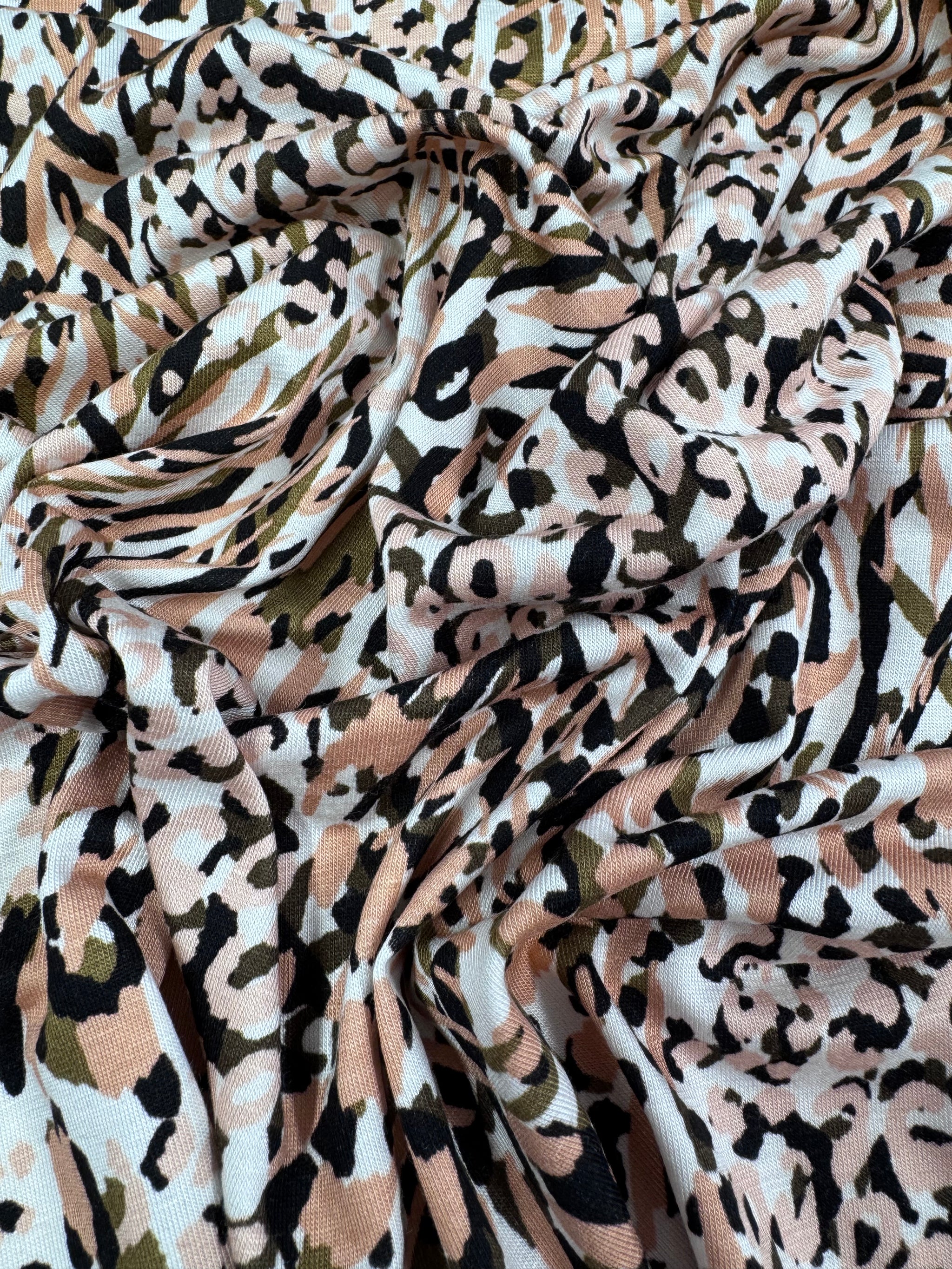 Printed Cotton Lycra - Blush Marble - 155cm