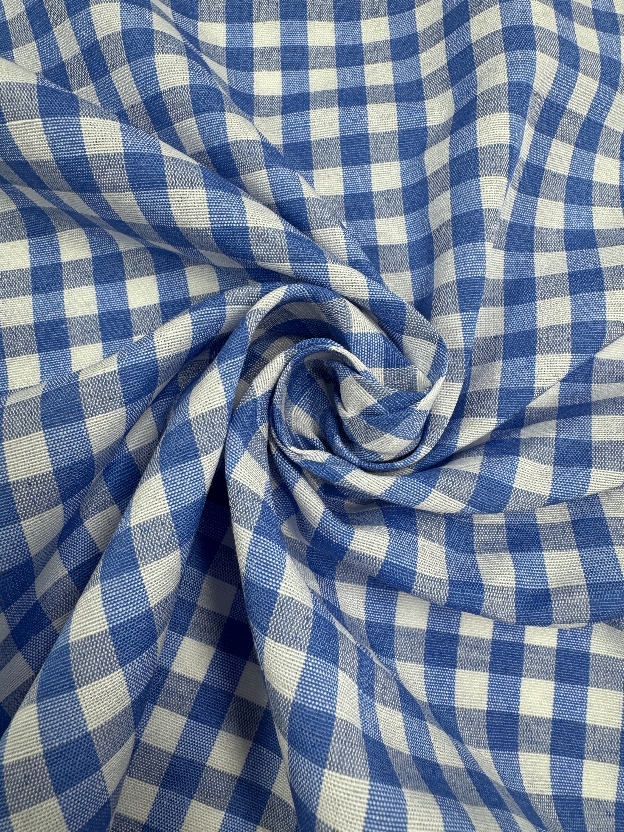 Linen Blend - Blue & White  - 145cm