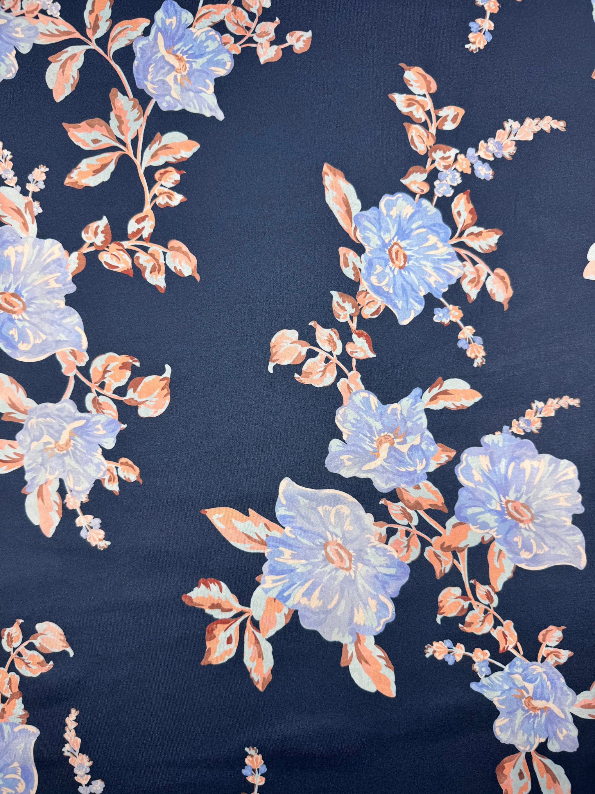 Silky Satin - Navy Spring - 148cm