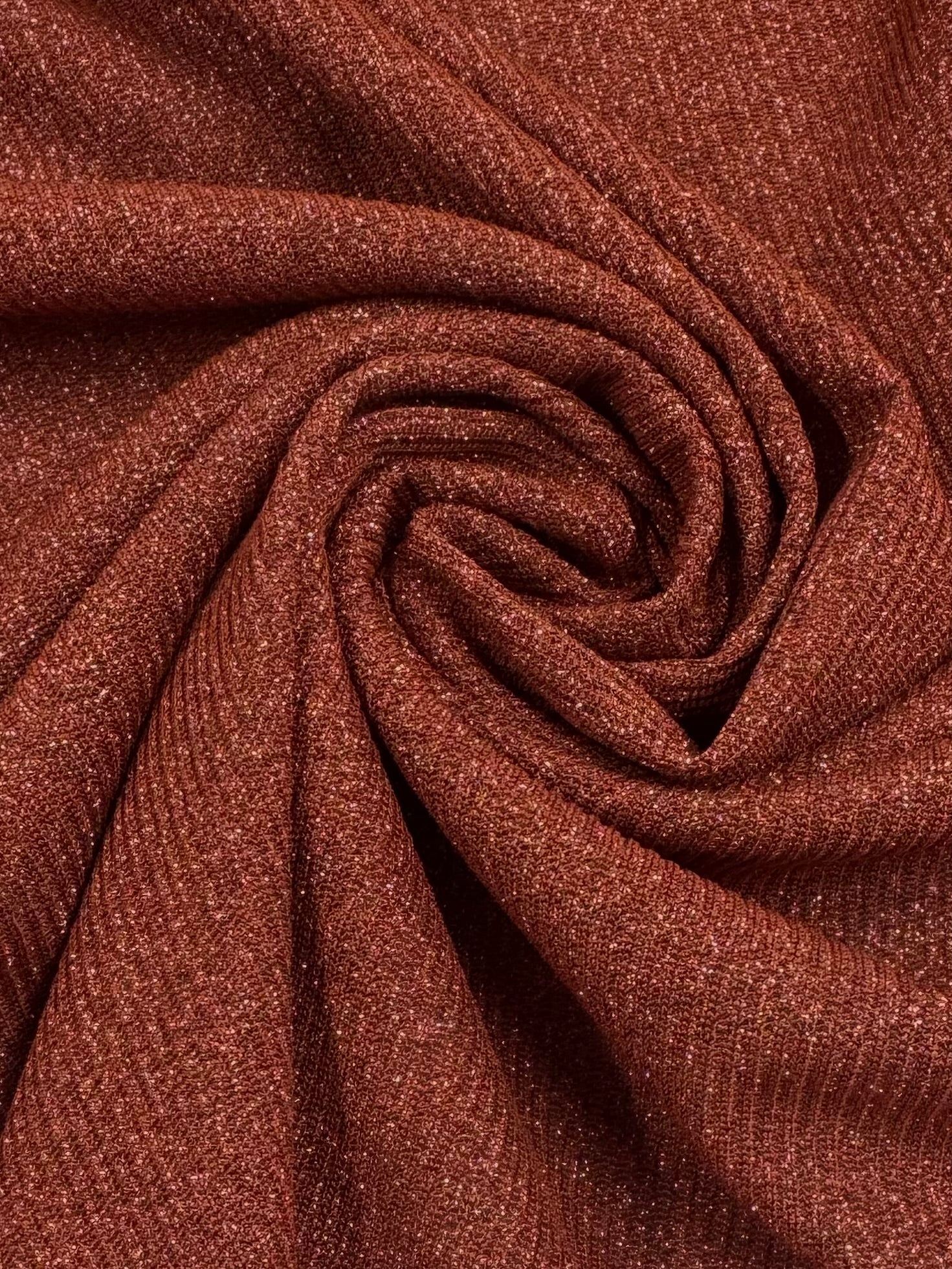Viscose Rib Knit - Ketchup & Gold - 130cm