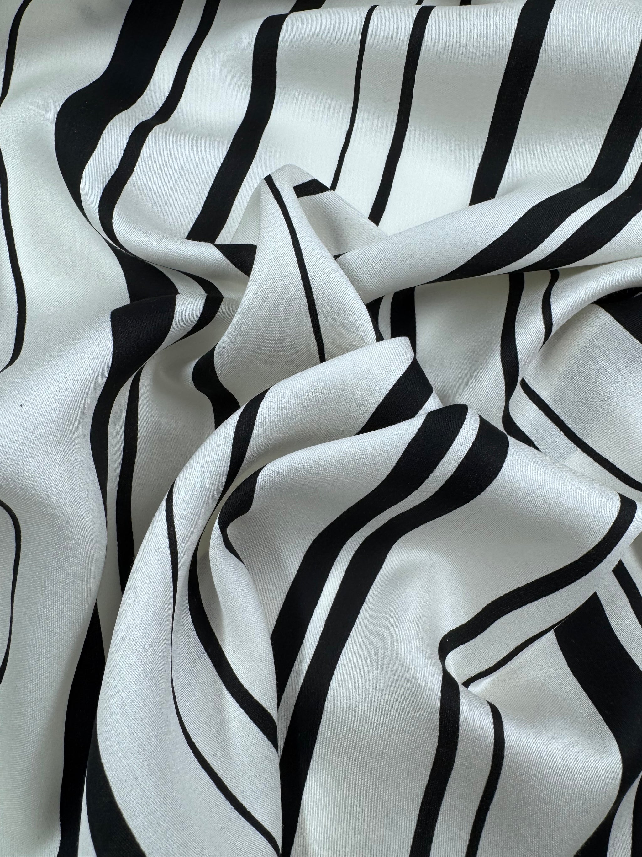 Mercerised Viscose  - Piano Stripe - 150cm