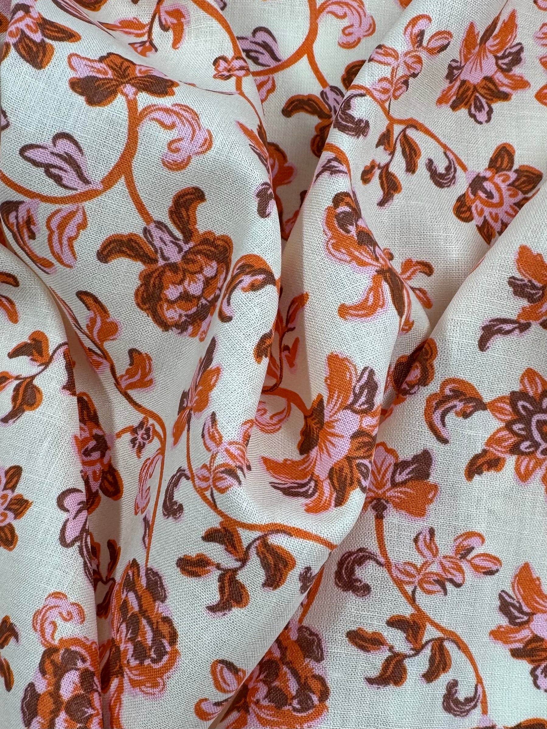Linen Blend - Golden Poppy Tapestry - 140cm