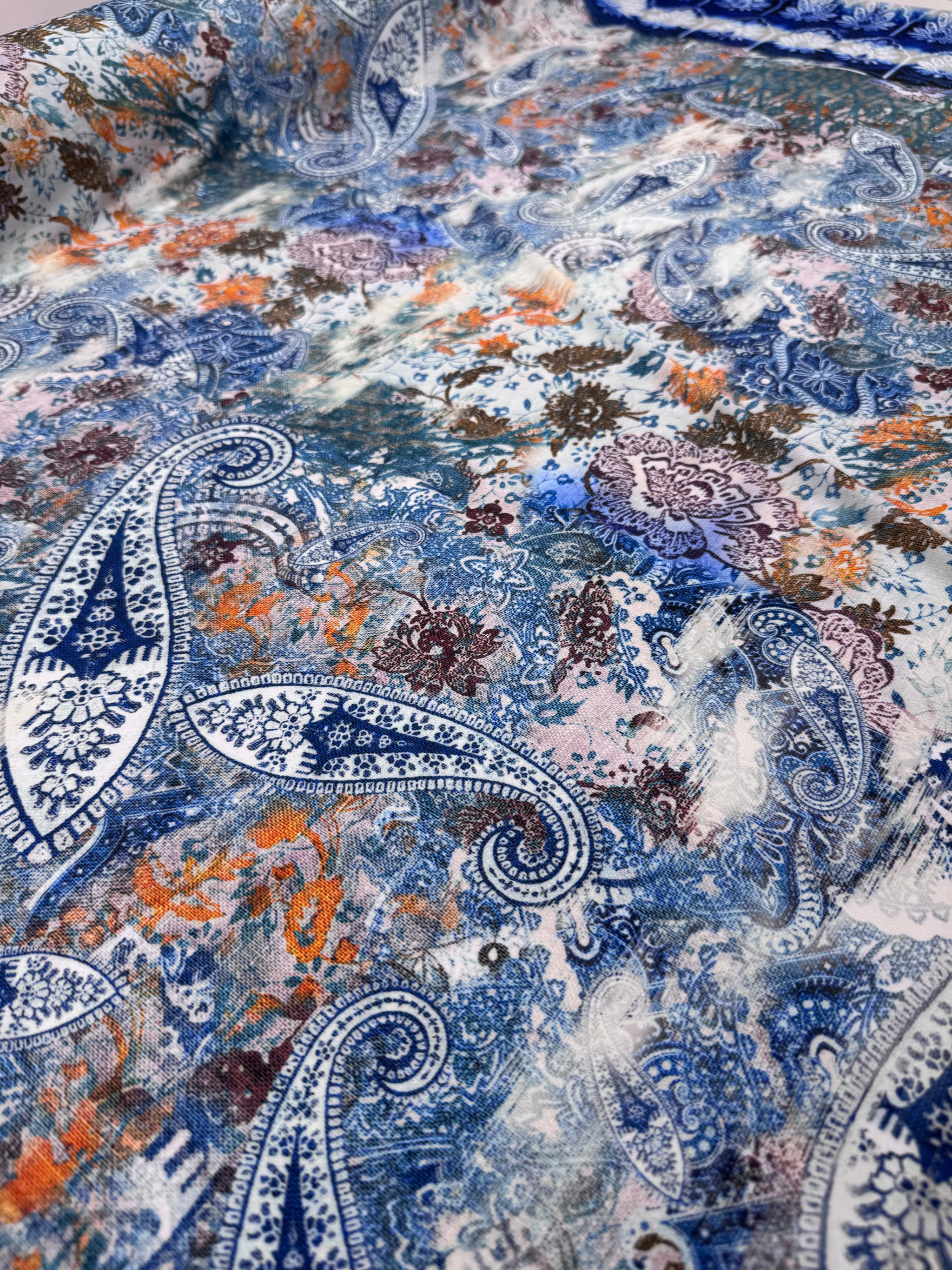 Designer Printed Lycra - Azure Tapestry - 145cm
