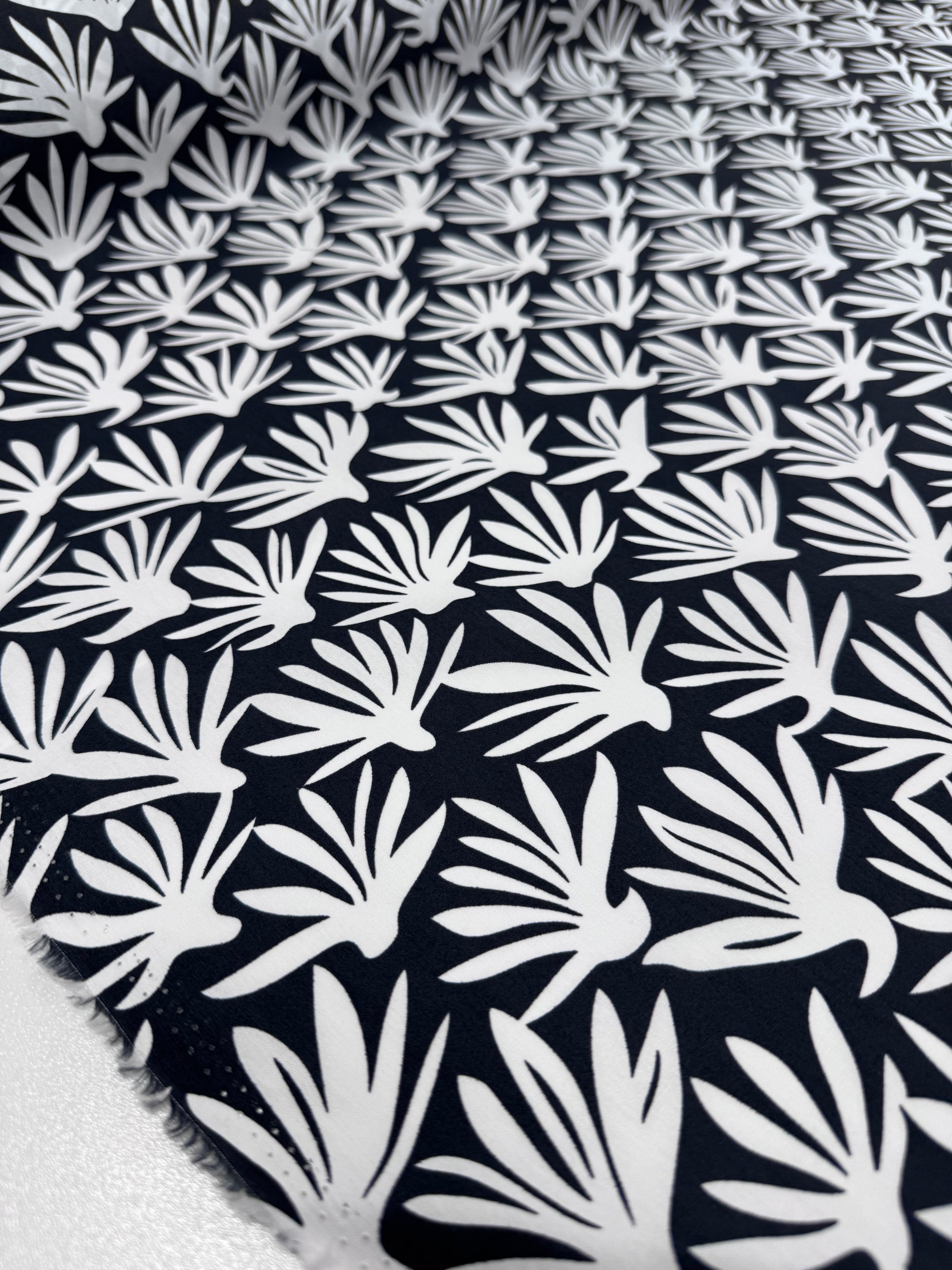 Printed Cotton - Black Palm - 150cm