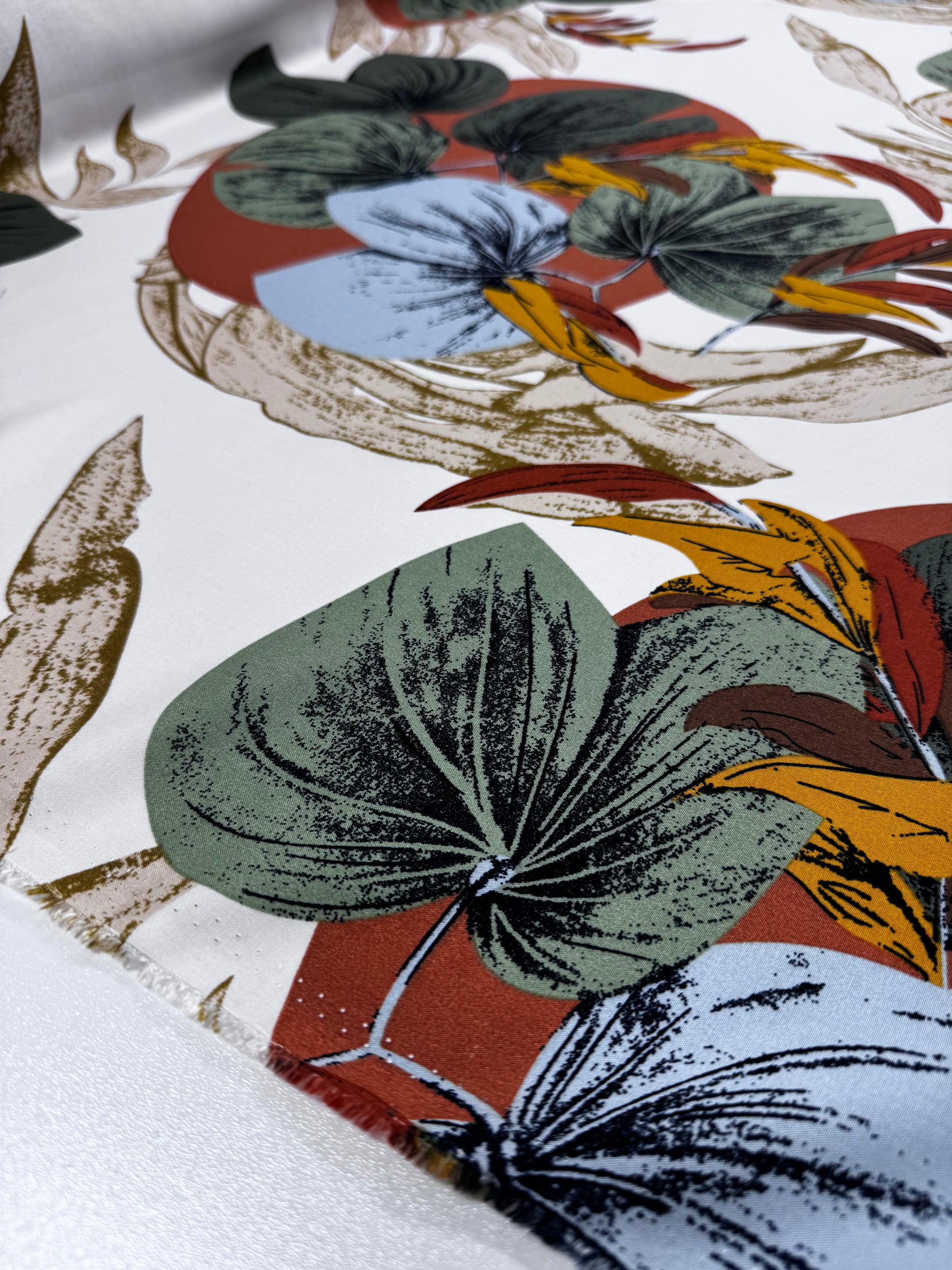 Designer Rayon - Desert Leaves - 145cm