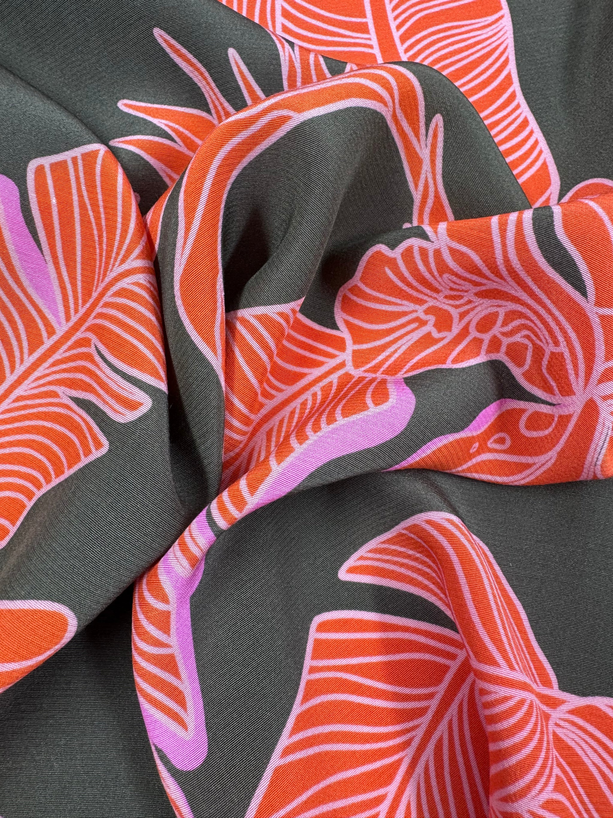 Mercerised Viscose  - Neon Palms - 145cm