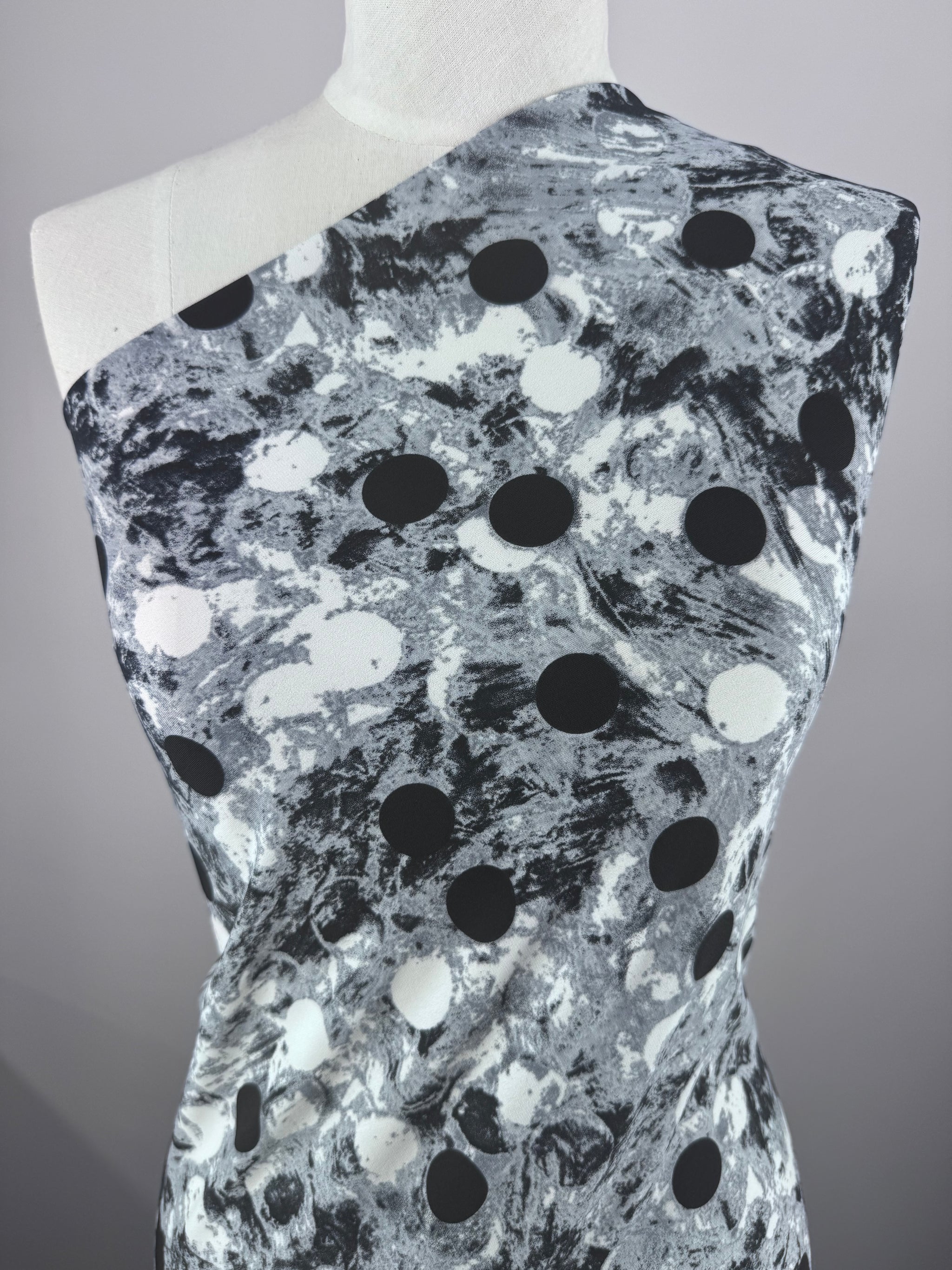 Designer  Lycra - Stone Dots - 150cm