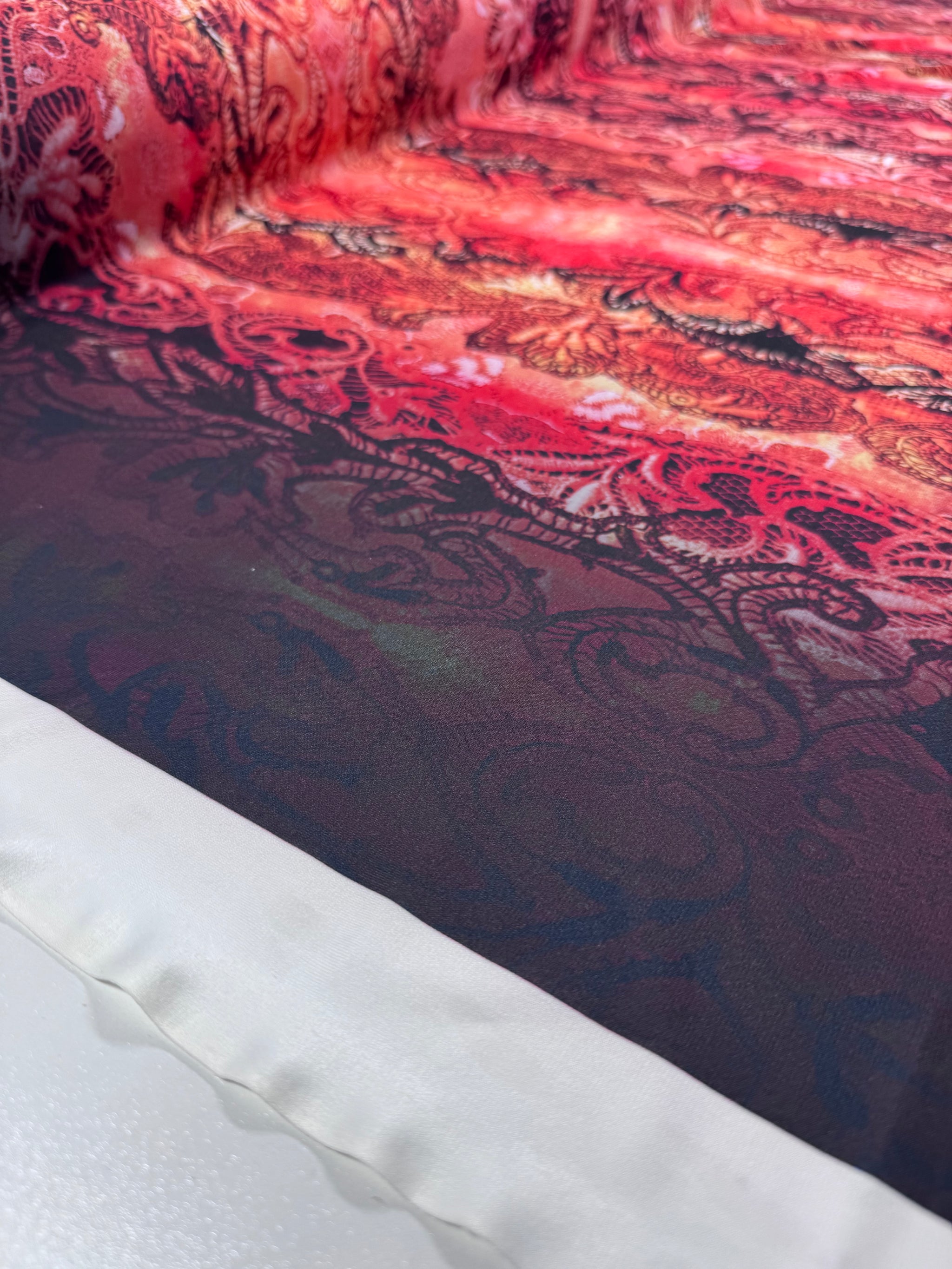 Designer Printed Lycra - Rust Mirage - 150cm