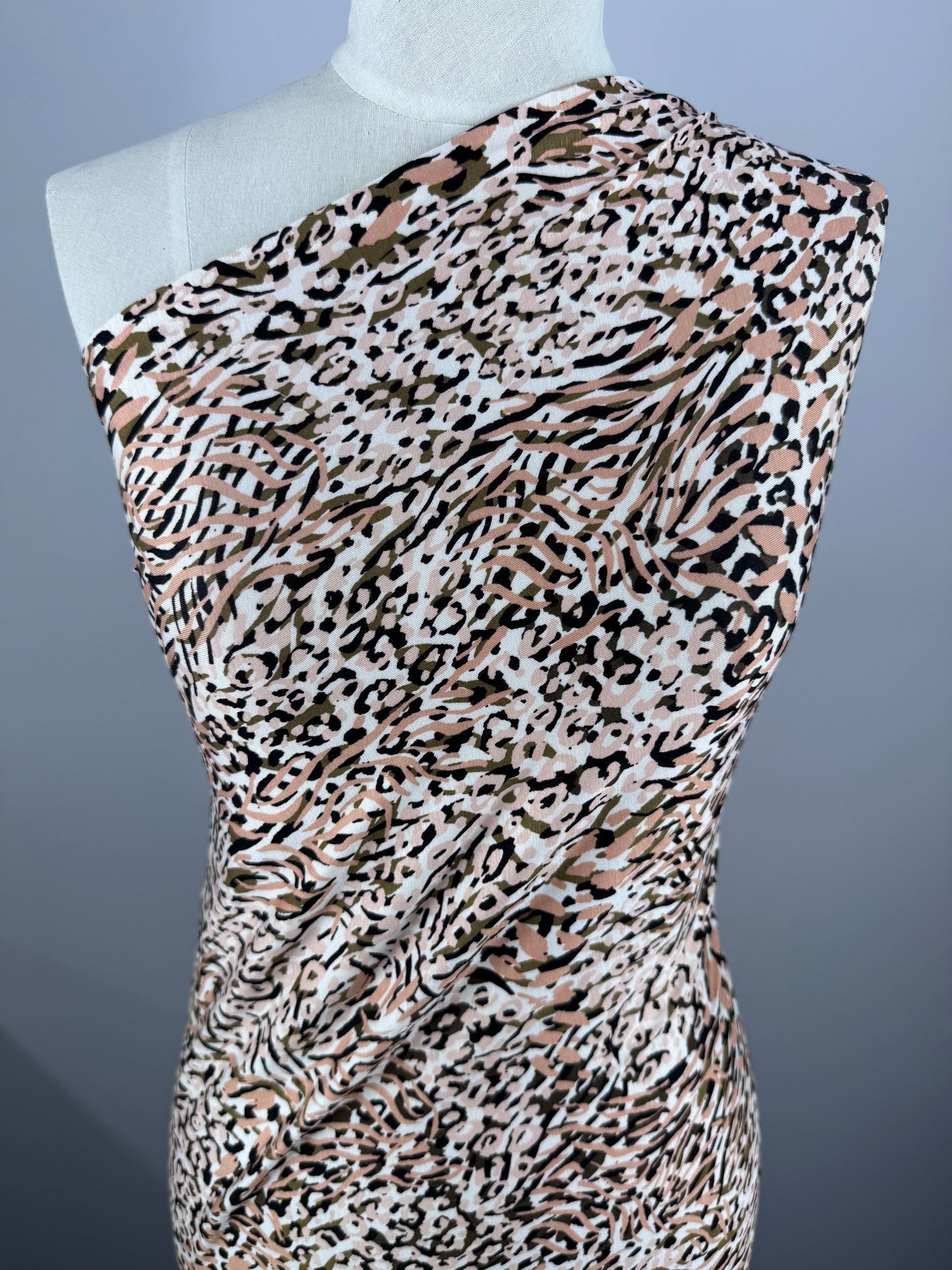 Printed Cotton Lycra - Blush Marble - 155cm