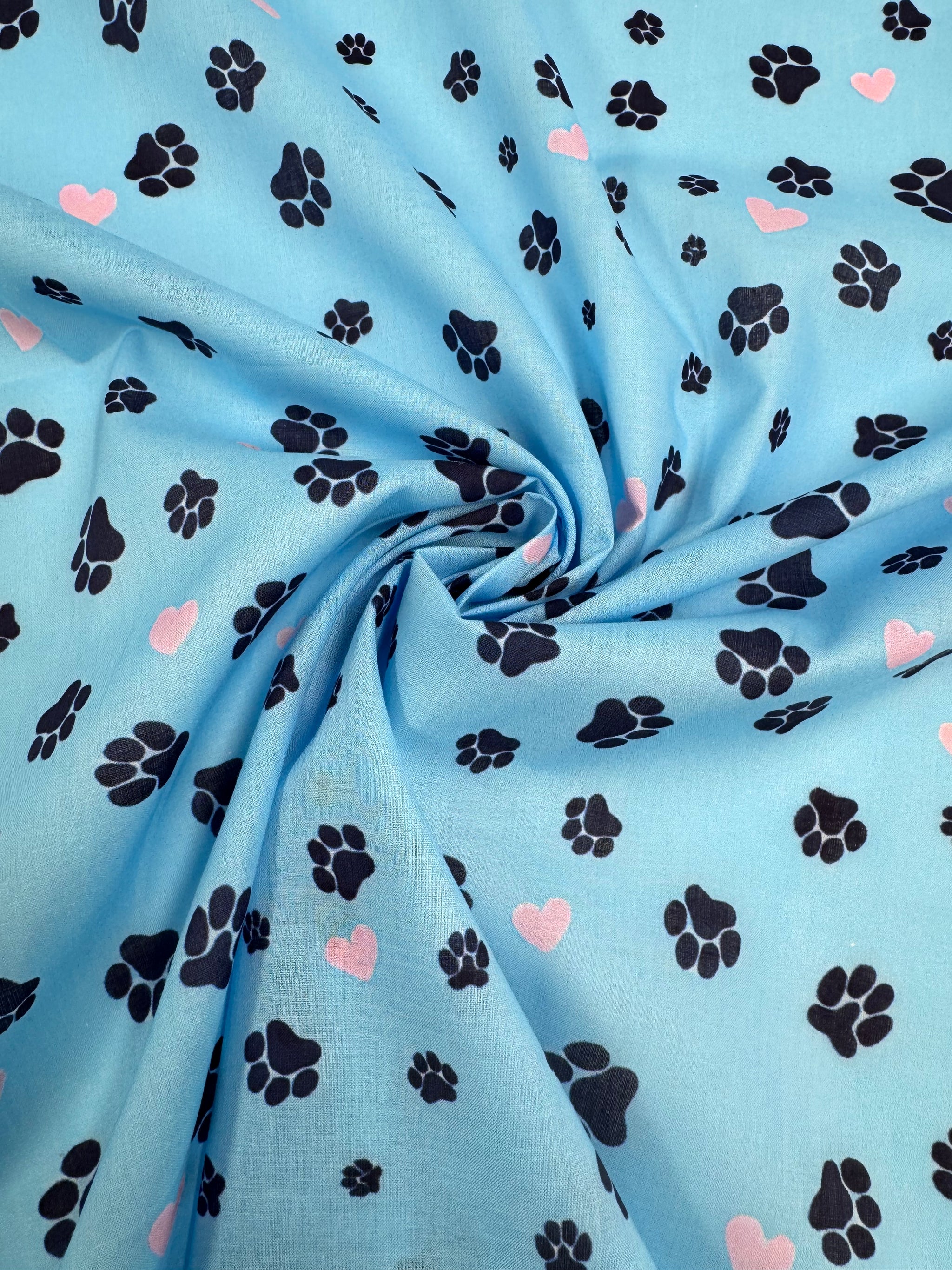 Cotton Voile - Puppy Paws - 145cm