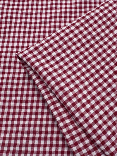 Linen Blend - Red & White  - 145cm