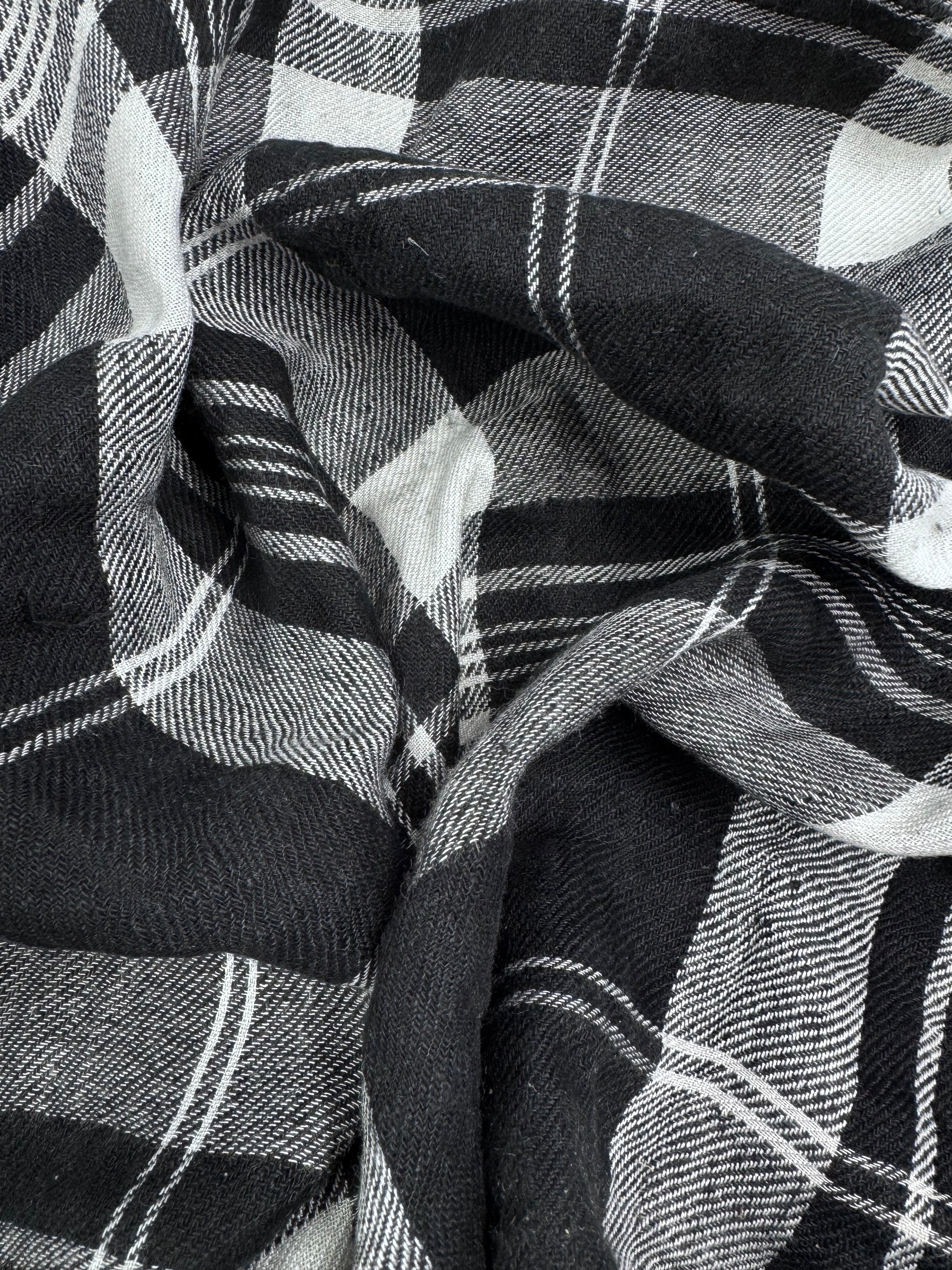 100% Pure Linen - Onyx Plaid - 145Cm
