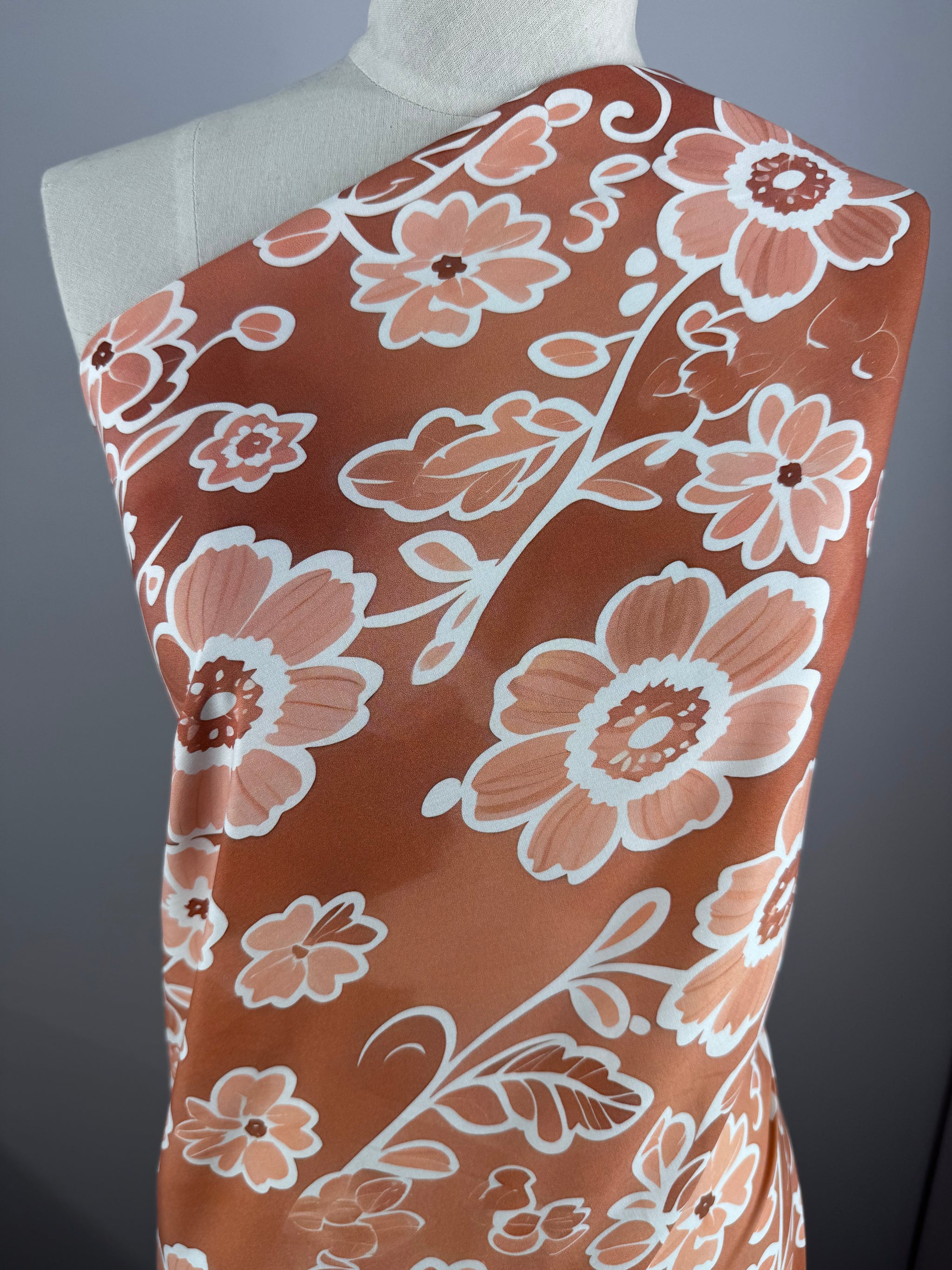 Designer Rayon - Coral Bloom - 145cm
