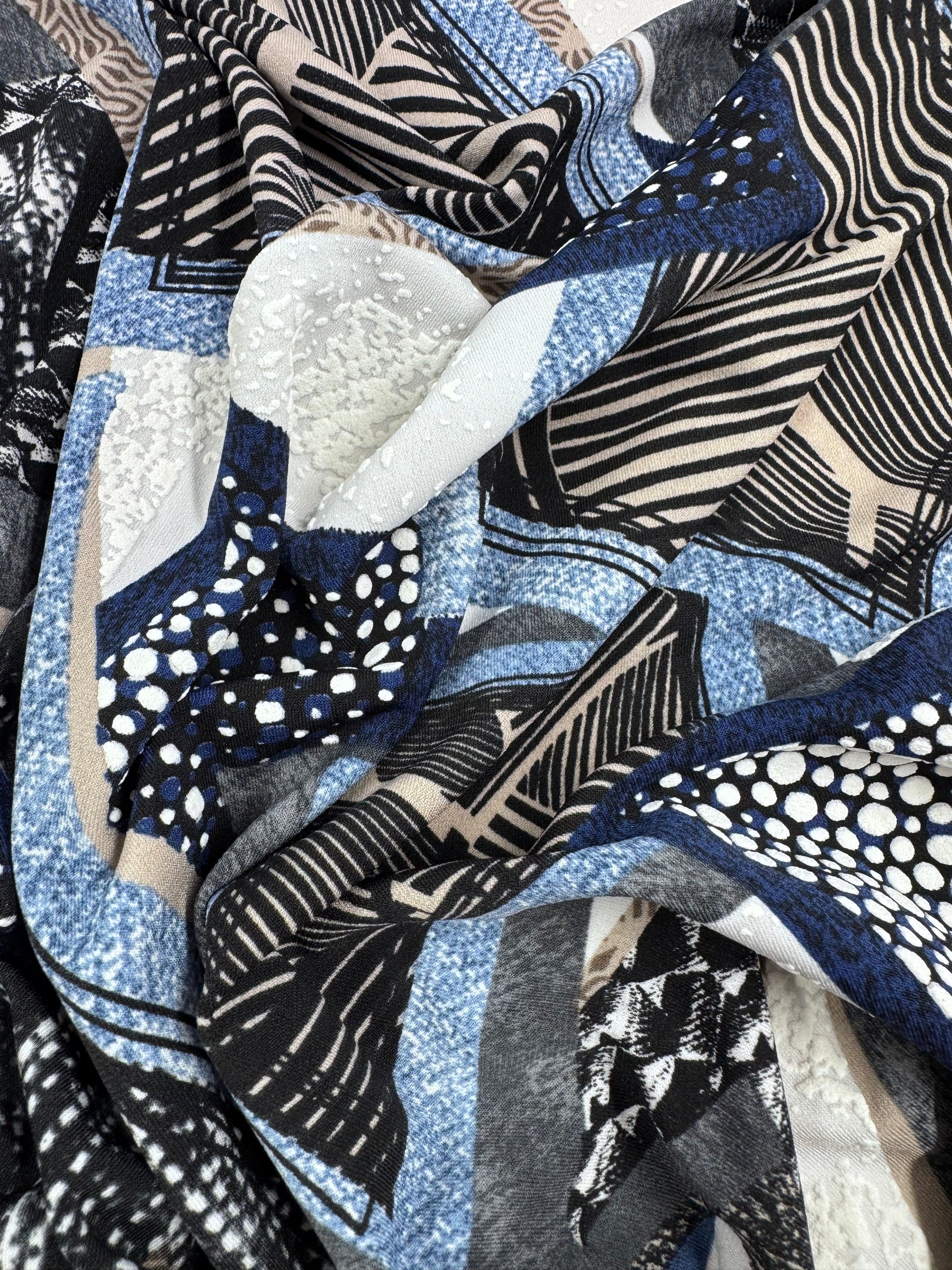 Designer  Textured Lycra - Fragmented Skyline - 150cm